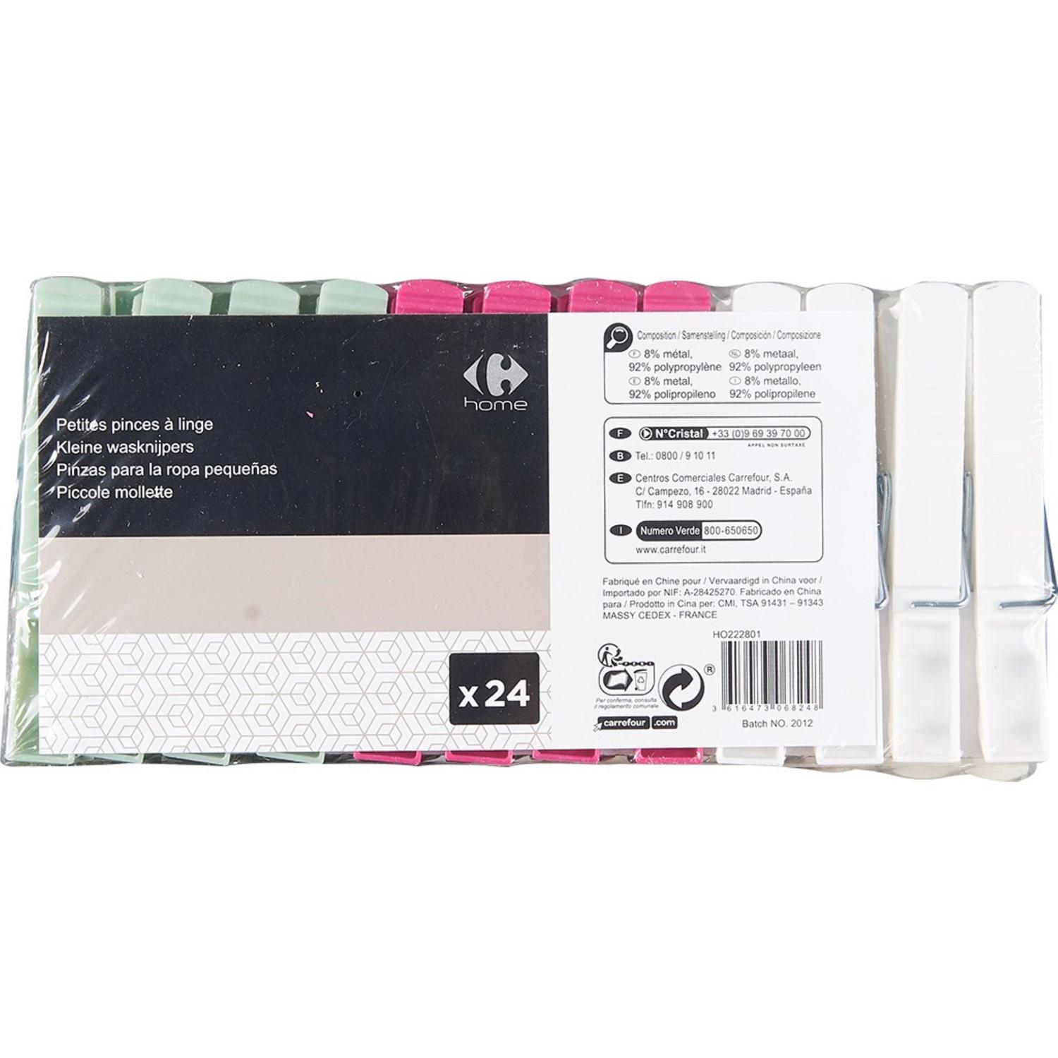 Set 24 Pinzas de Ropa Pequeñas de Plástico SIMPL
