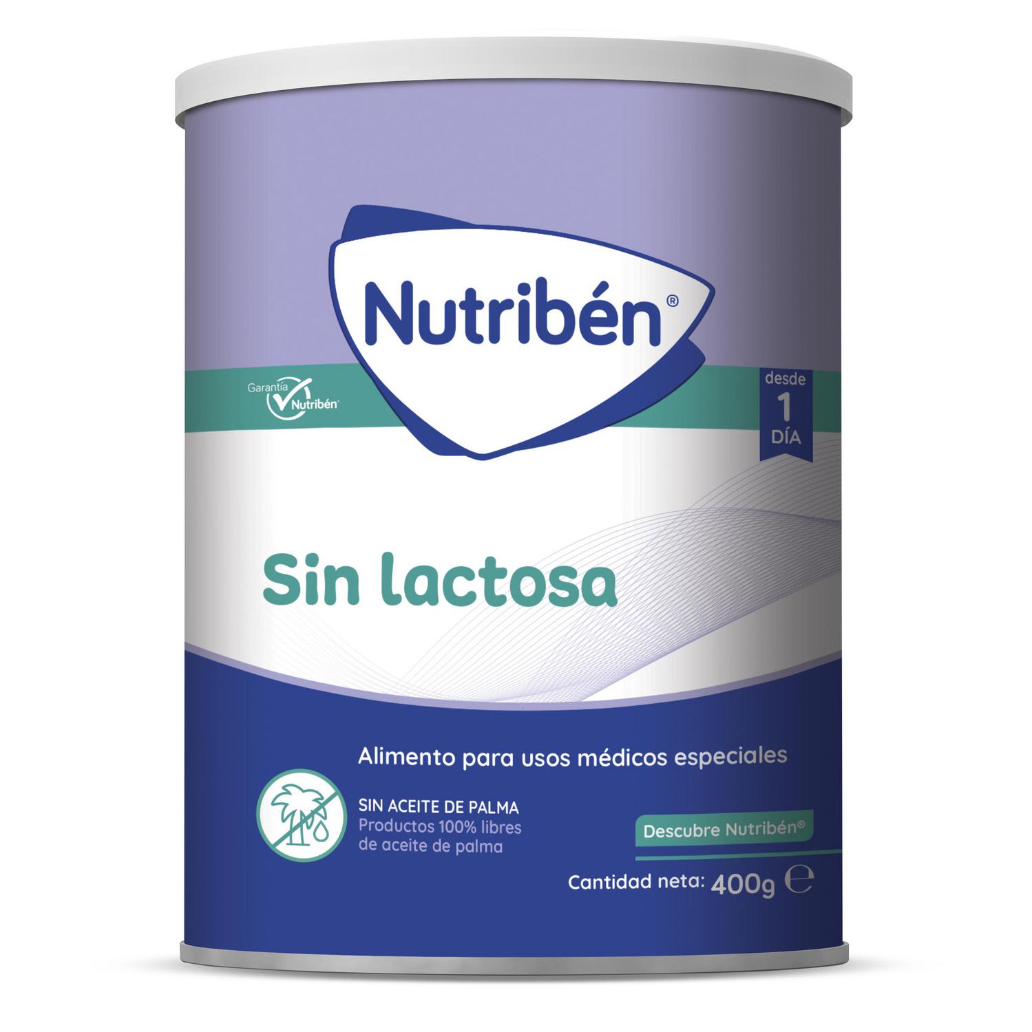 Leche infantil para lactantes en polvo Nutribén sin lactosa lata 400 g.
