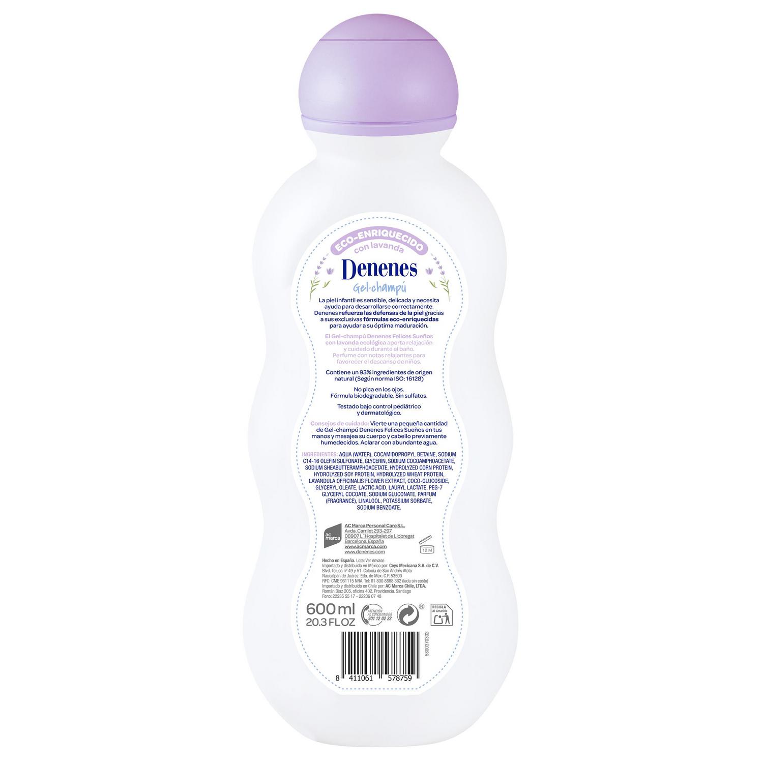 Gel Champú Felices Sueños Denenes 600 ml.