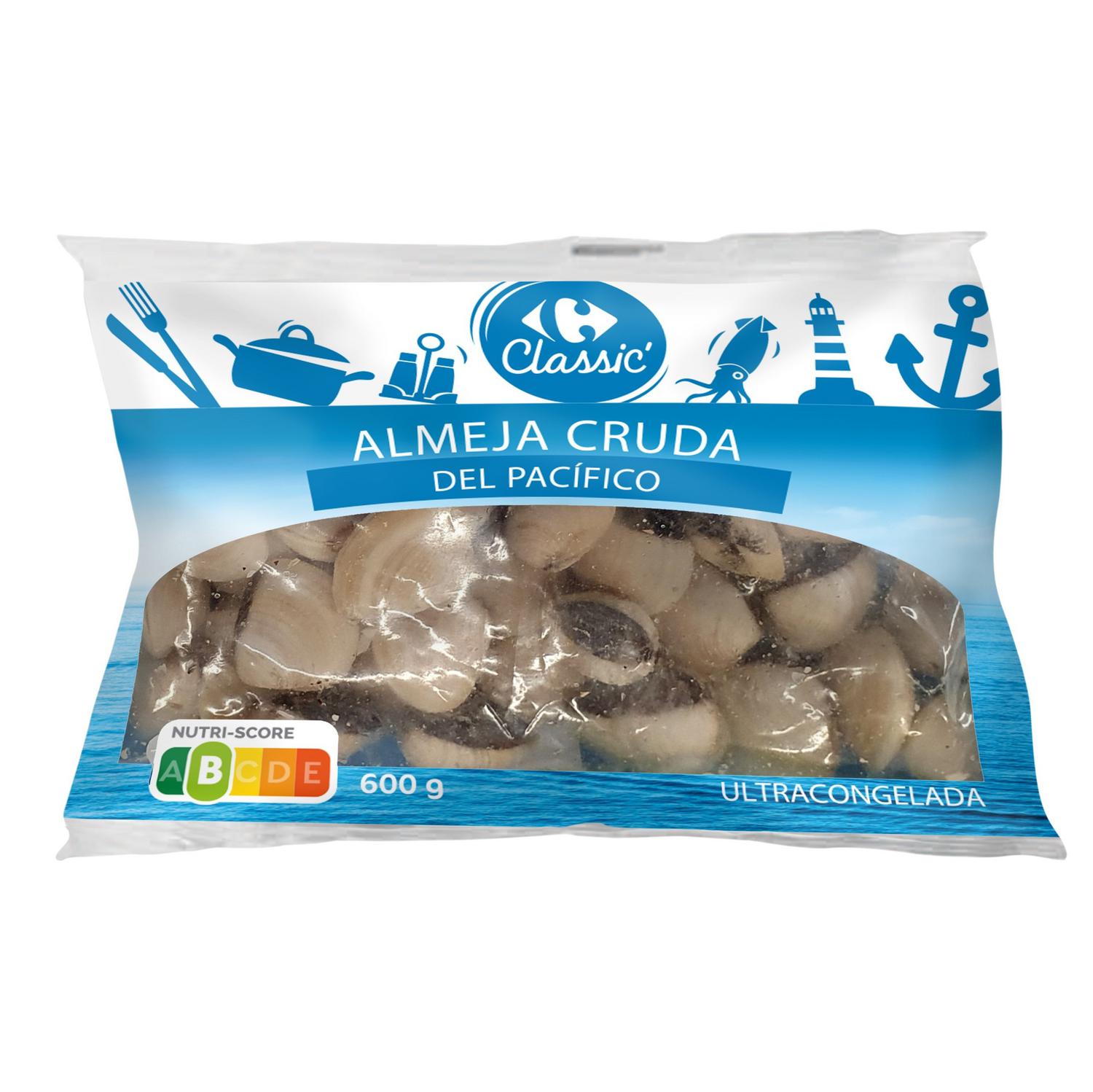 Almejas del pacifico cruda congelado Carrefour 600 g