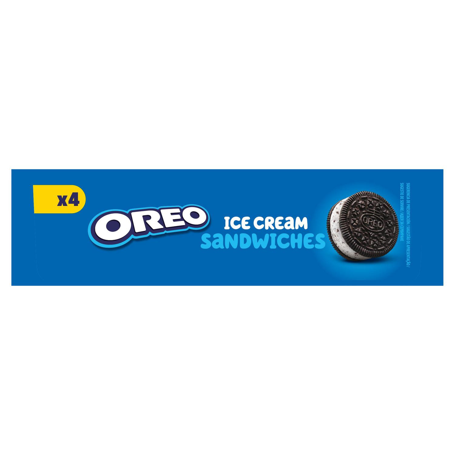 Sandwich sabor a vainilla con trocitos de galletas Oreo 4 ud.