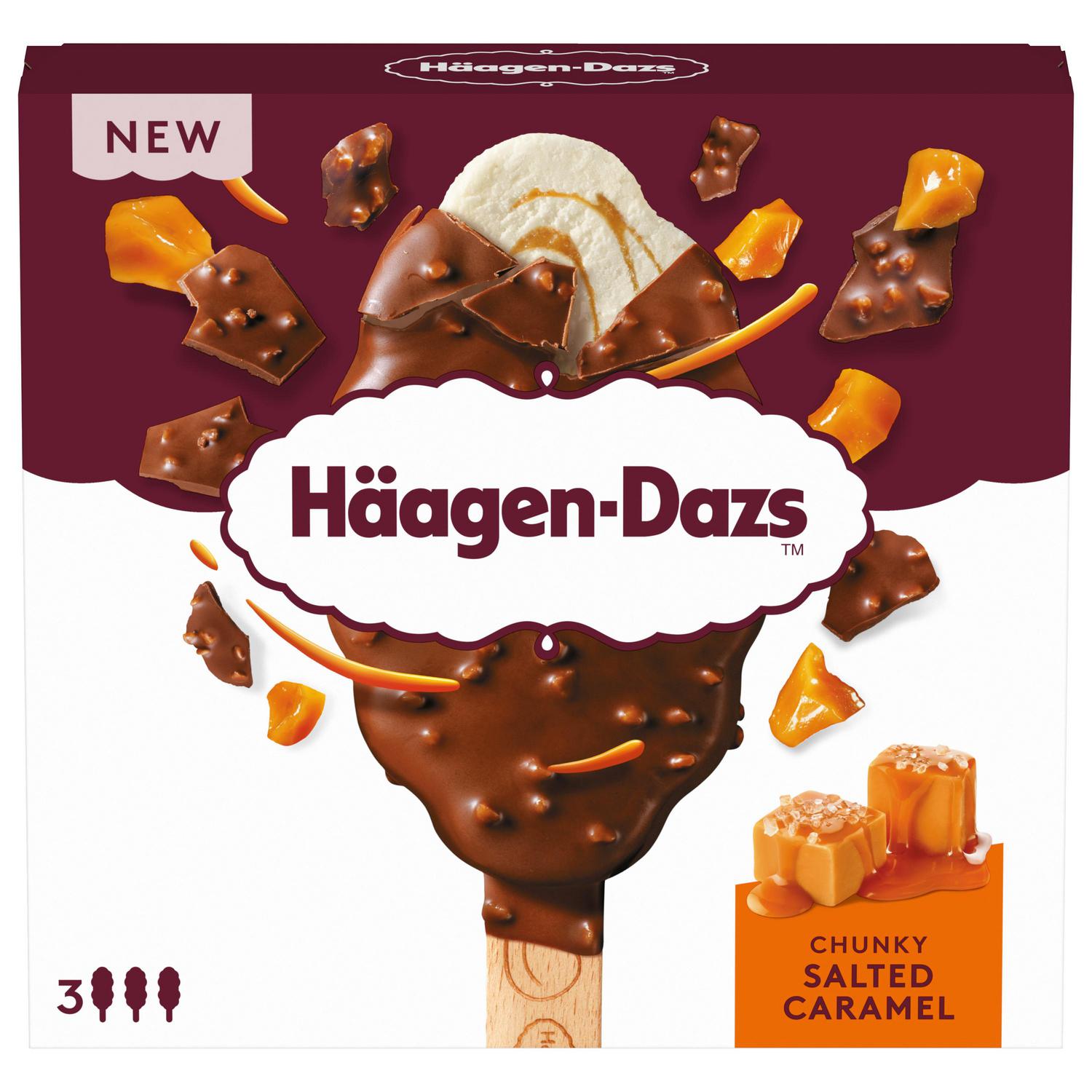 Bombón helado sabor vainilla y caramelo Häagen-Dazs sin gluten 3 ud.