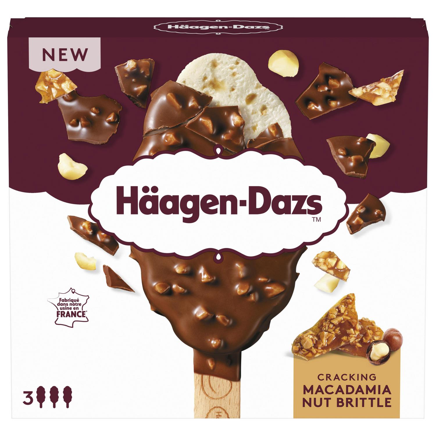 Helado bombón Macadamia Häagen-Dazs sin gluten 3 ud.