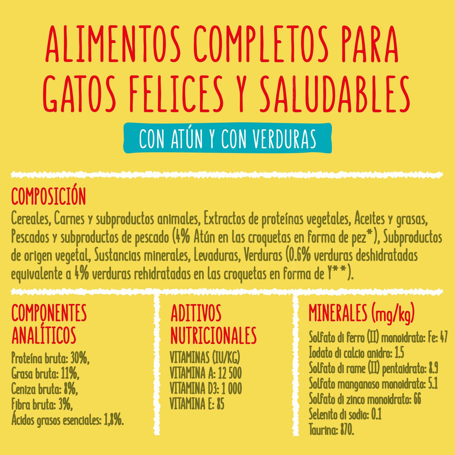 Pienso de pescado del océano y verduras para gato adulto Purina Friskies 1,5 kg