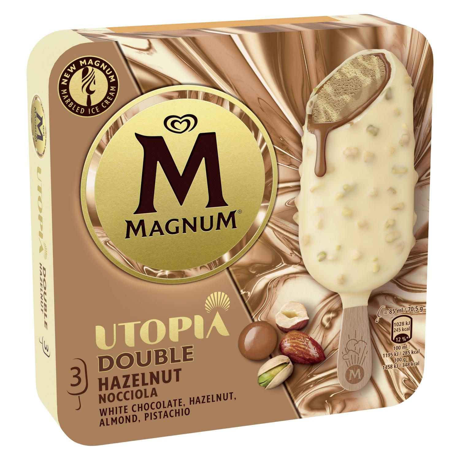 Helado bombón Utopía Double Nociola Magnum 3 uds.