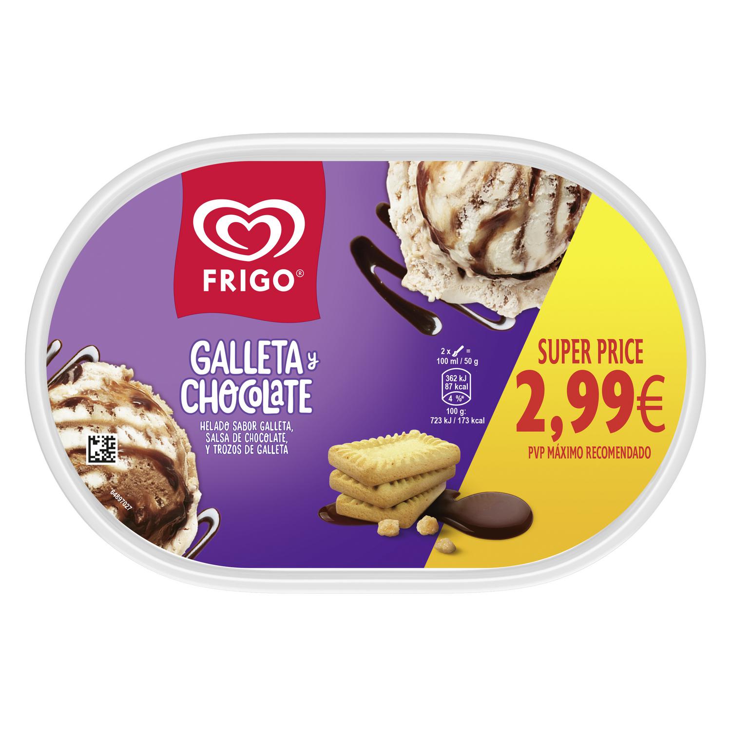 Helado de galleta y chocolate Frigo 454 g.