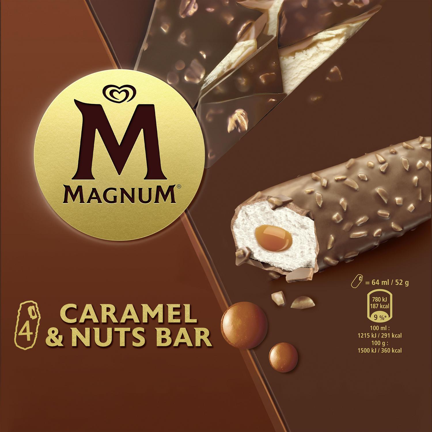 Helado Caramel y Nuts Bar Magnum 4 uds.