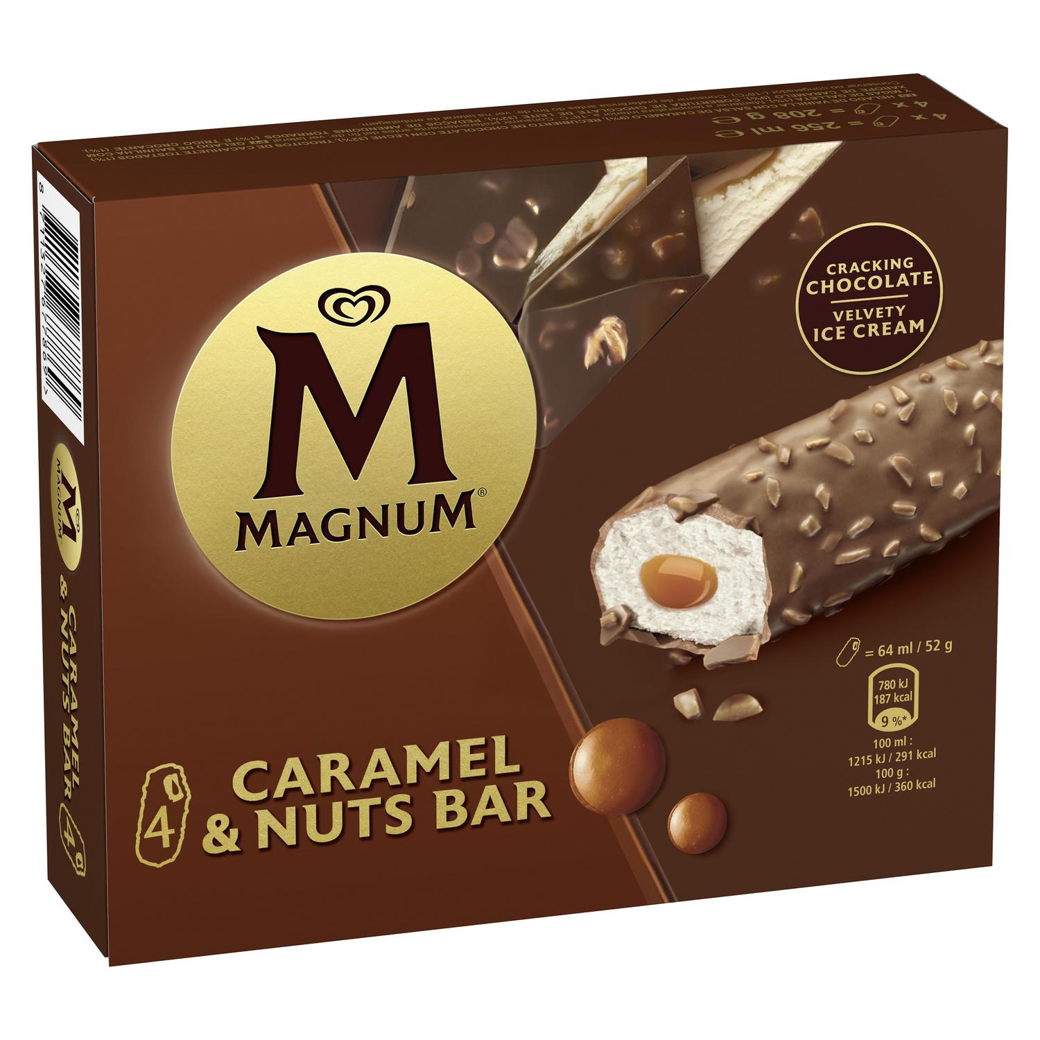 Helado Caramel y Nuts Bar Magnum 4 uds.