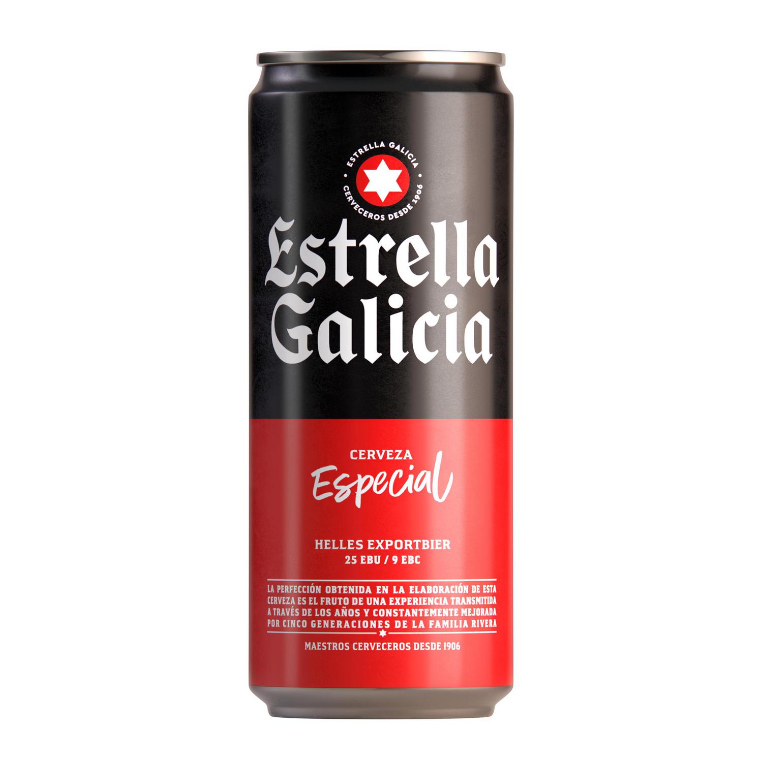Cerveza Estrella Galicia especial pack de 10 latas 33 cl.