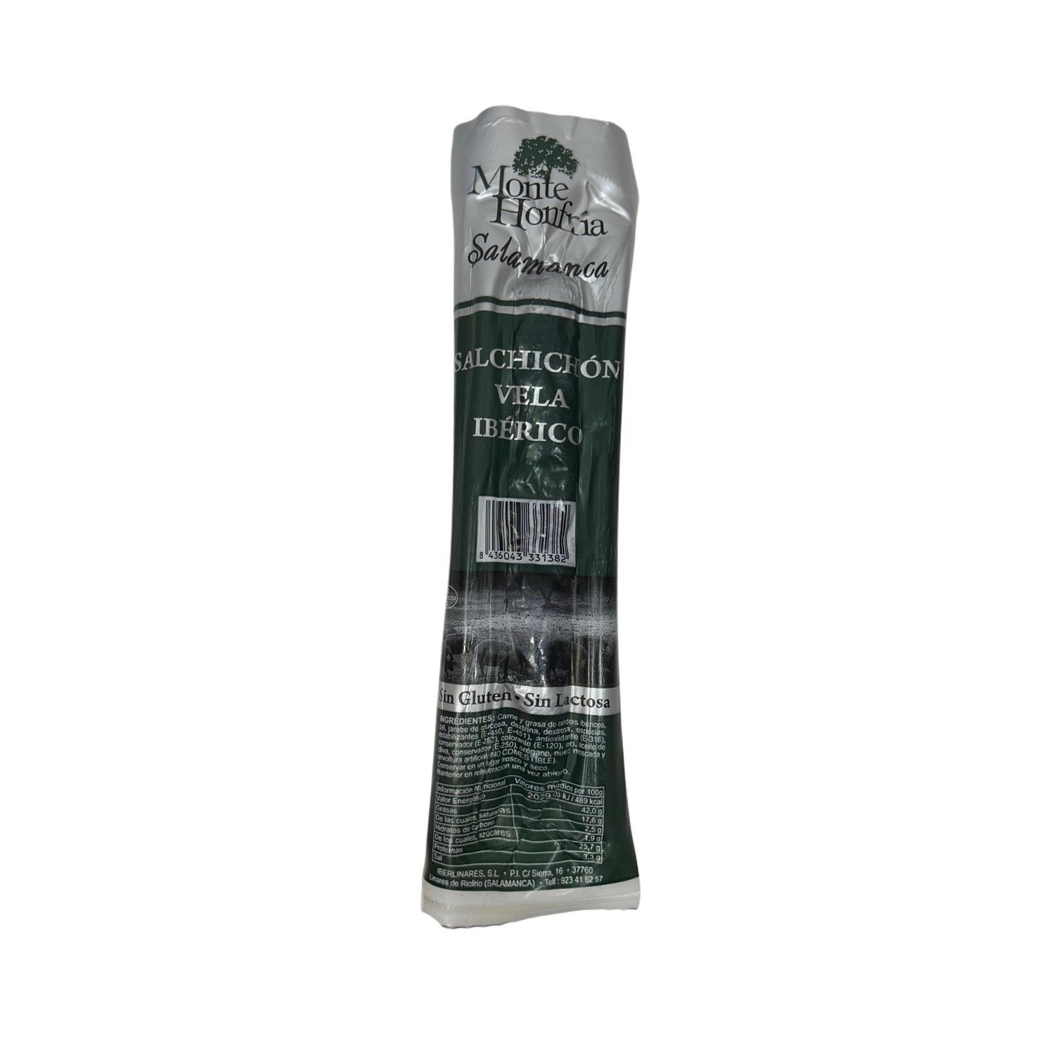 Salchichón ibérico de vela pieza Montehonfría sin gluten y sin lactosa 150 g