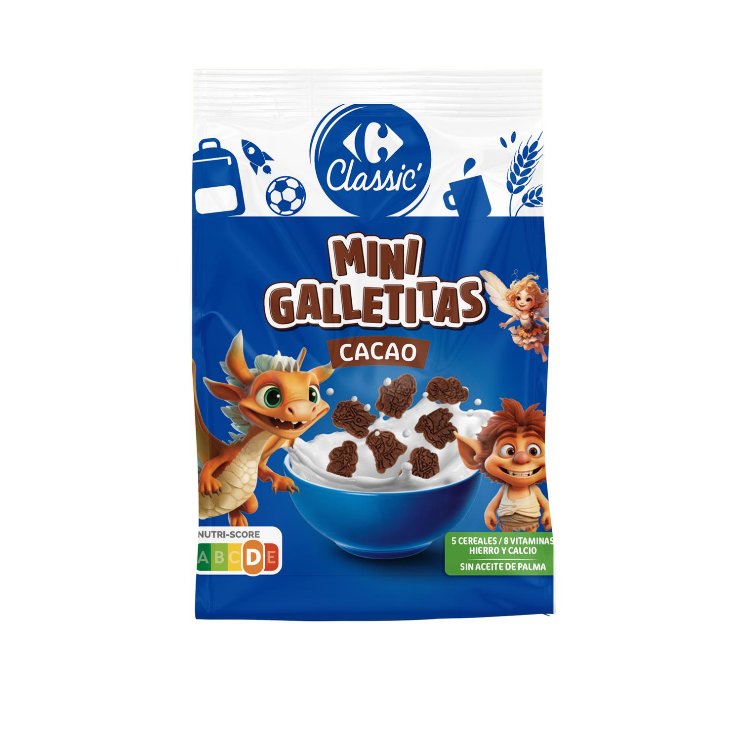 Mini galletitas al cacao Carrefour Classic 500 g.