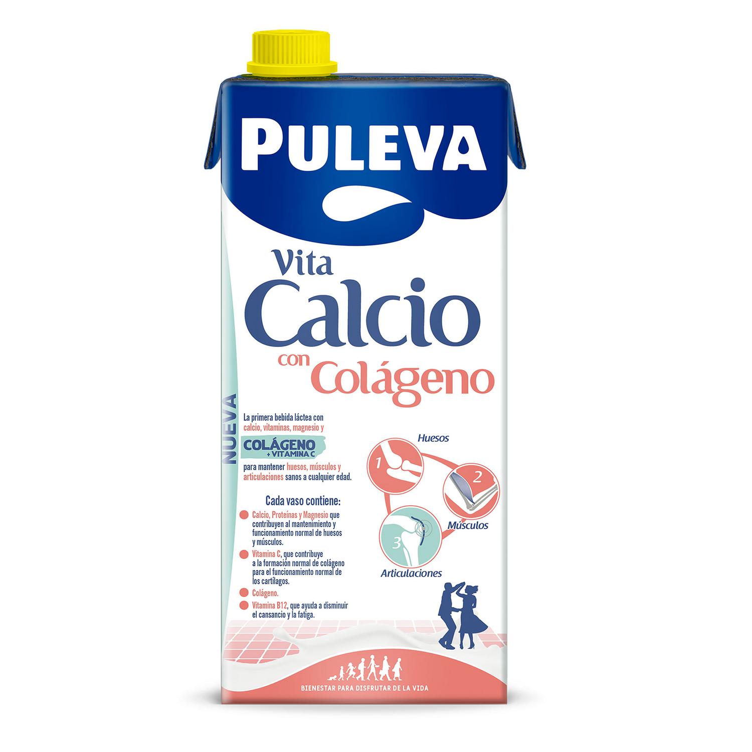 Leche desnatada enriquecida Vita Calcio con Colágeno Puleva brik 1l