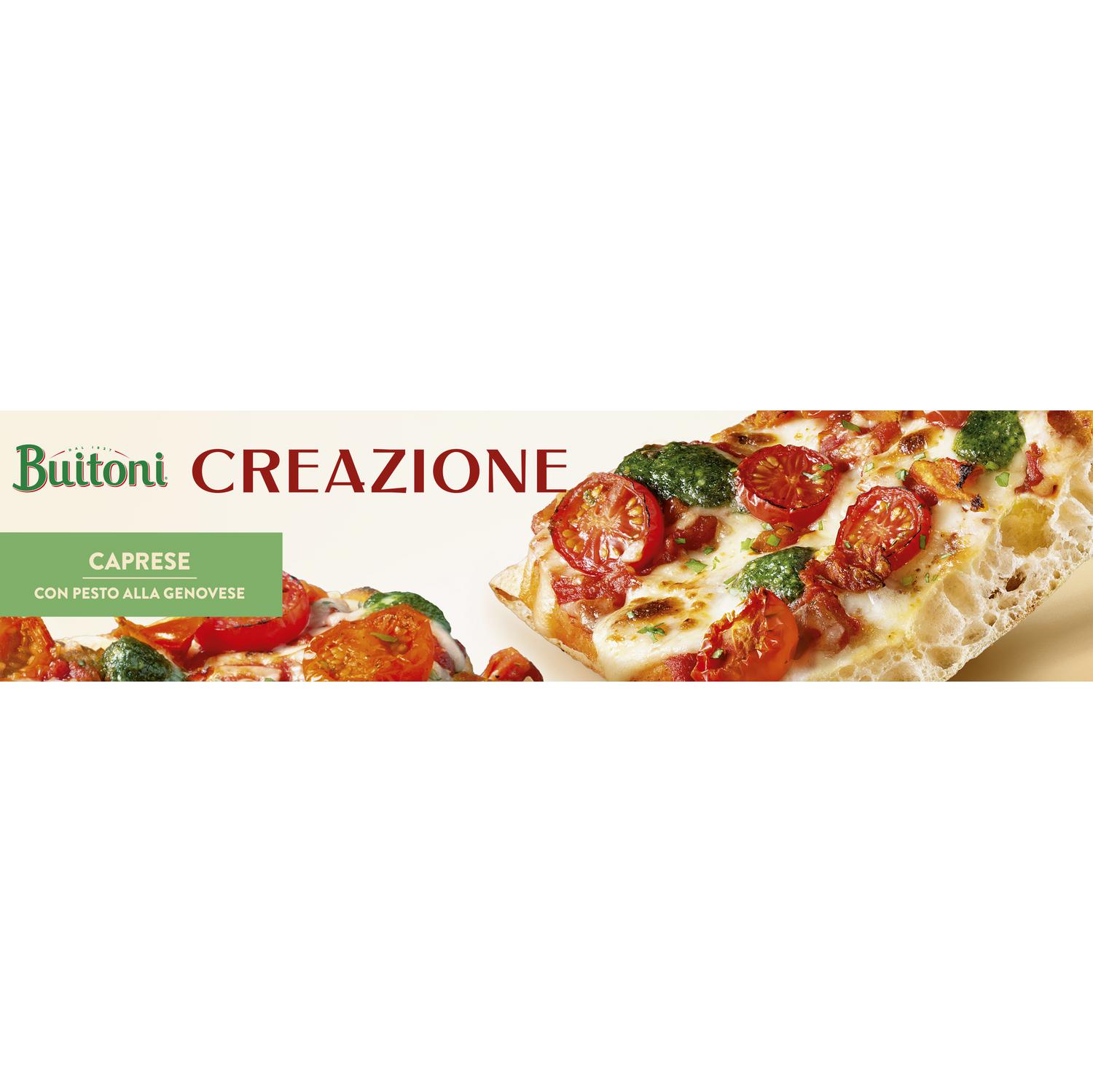 Pizza con tomate, salsa pesto y queso Creazione Buitoni 435 g.