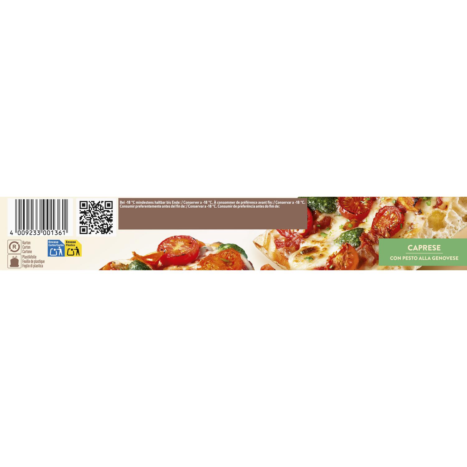 Pizza con tomate, salsa pesto y queso Creazione Buitoni 435 g.