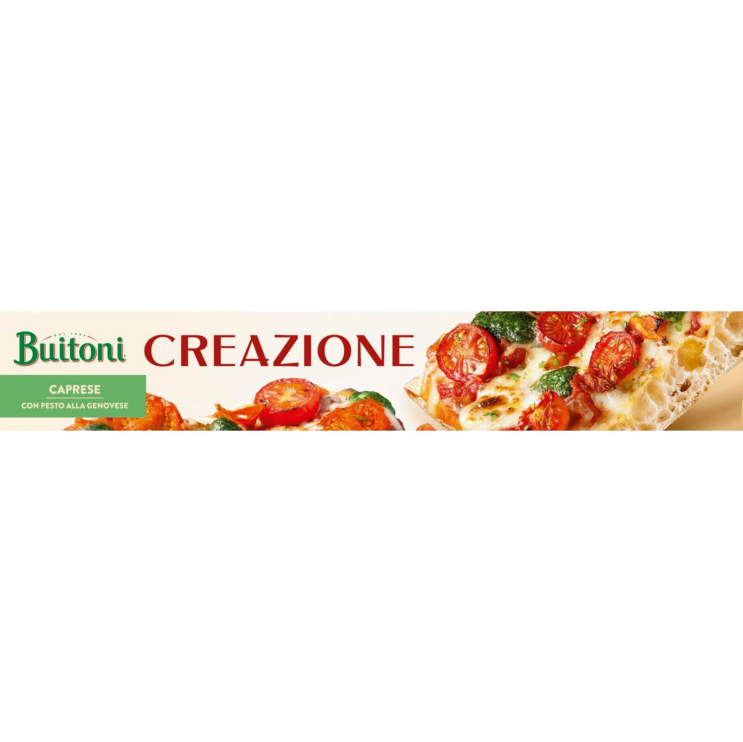 Pizza con tomate, salsa pesto y queso Creazione Buitoni 435 g.