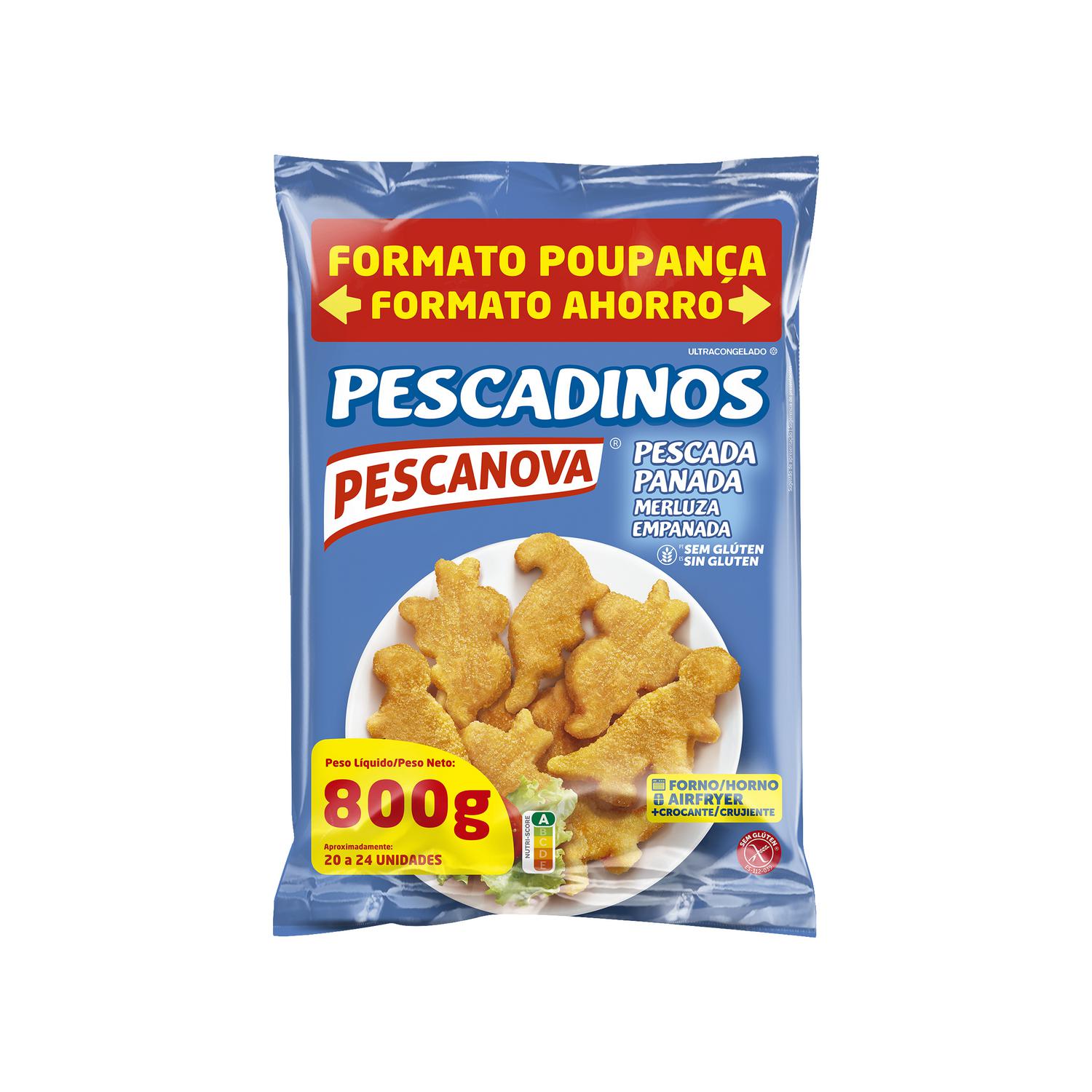 Pescadinos de merluza empanados congelados Pescanova 800 g