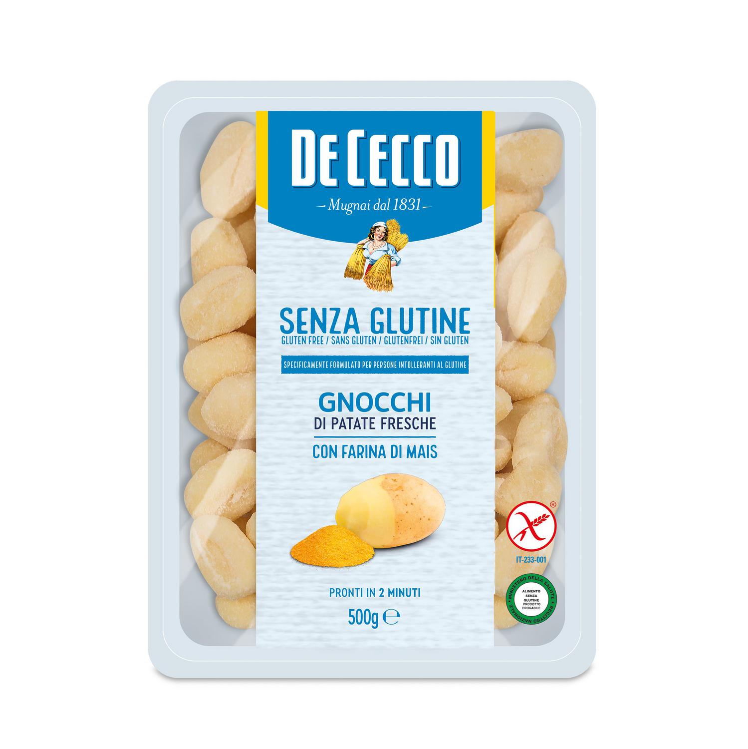 Gnocchi de patata con harina de maíz DeCecco sin gluten 500 g.