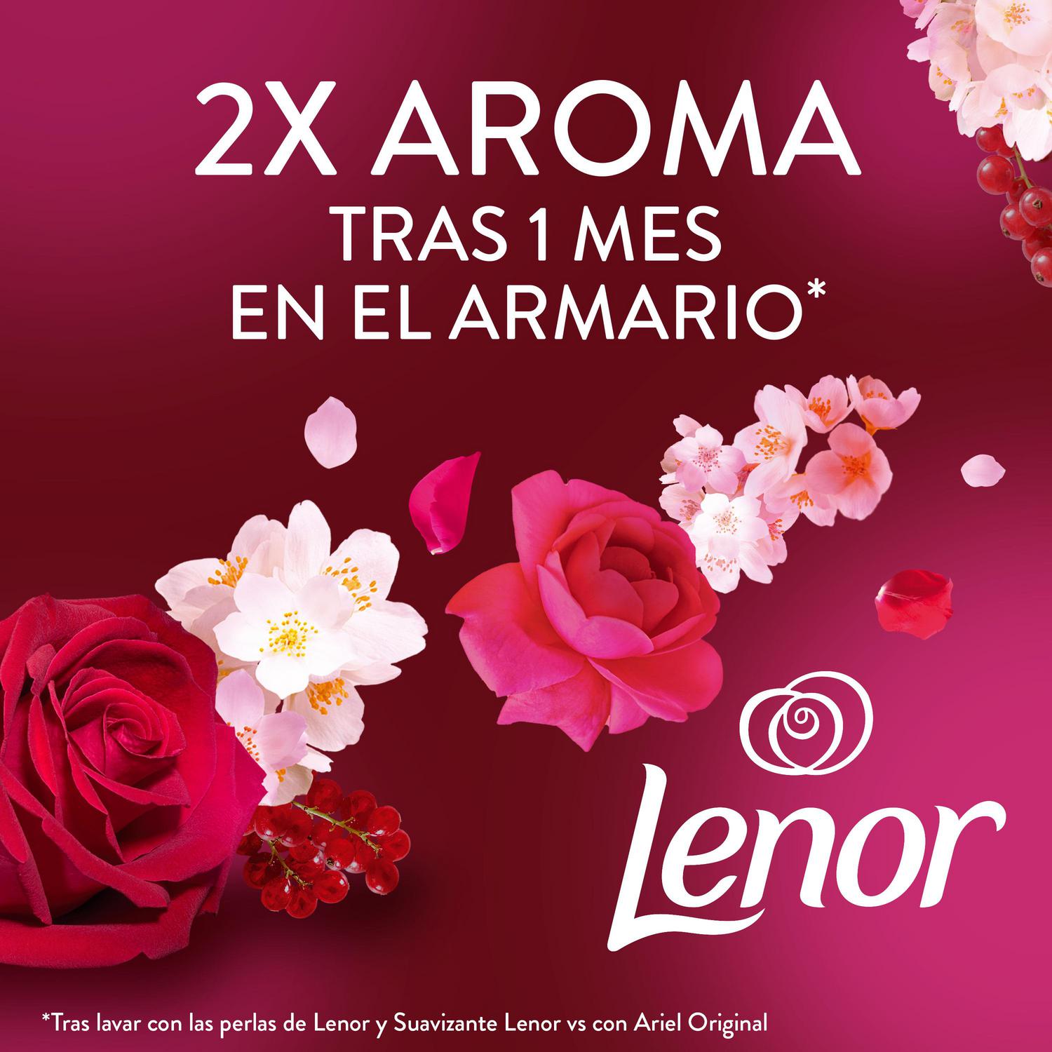 Perfume para la ropa en perlas concentrado rubí y jazmín Lenor 195 g.