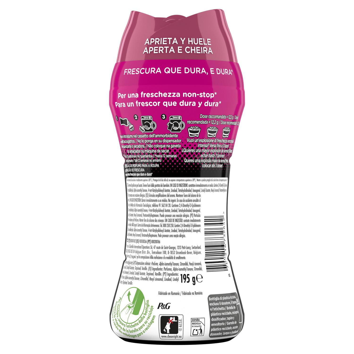 Perfume para la ropa en perlas concentrado frescor sensaciones Unstoppables Lenor 195 g.