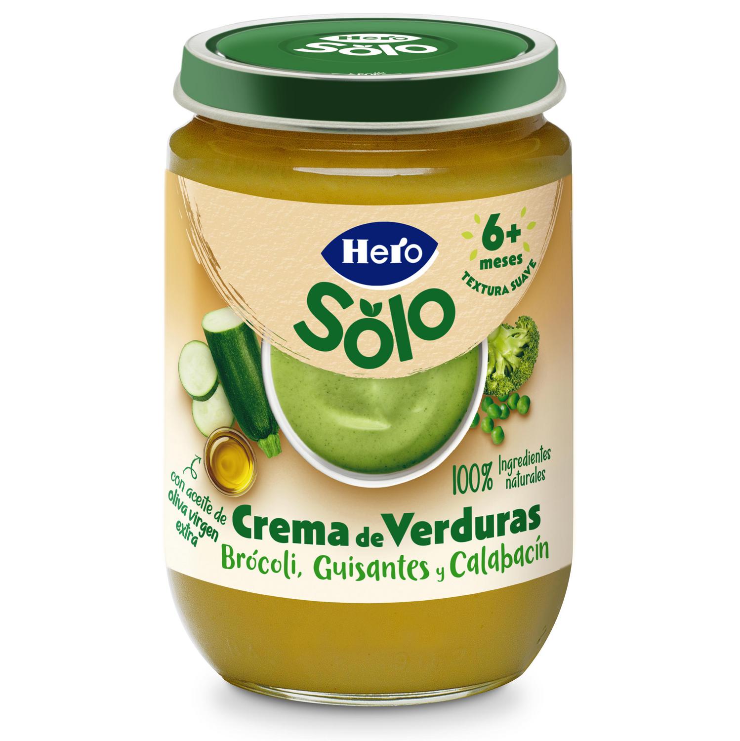 Tarrito de crema de verduras desde 6 meses Hero Solo sin gluten 190 g.