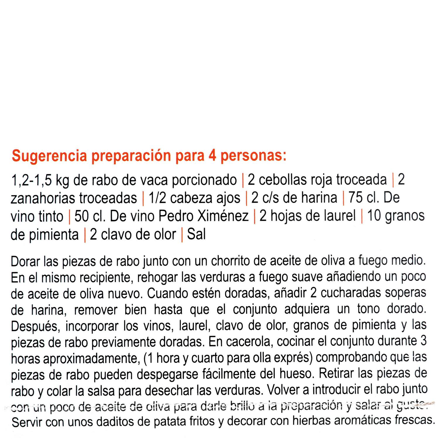 Rabo de Vaca porcionado El Encinar de Humienta 1 kg aprox
