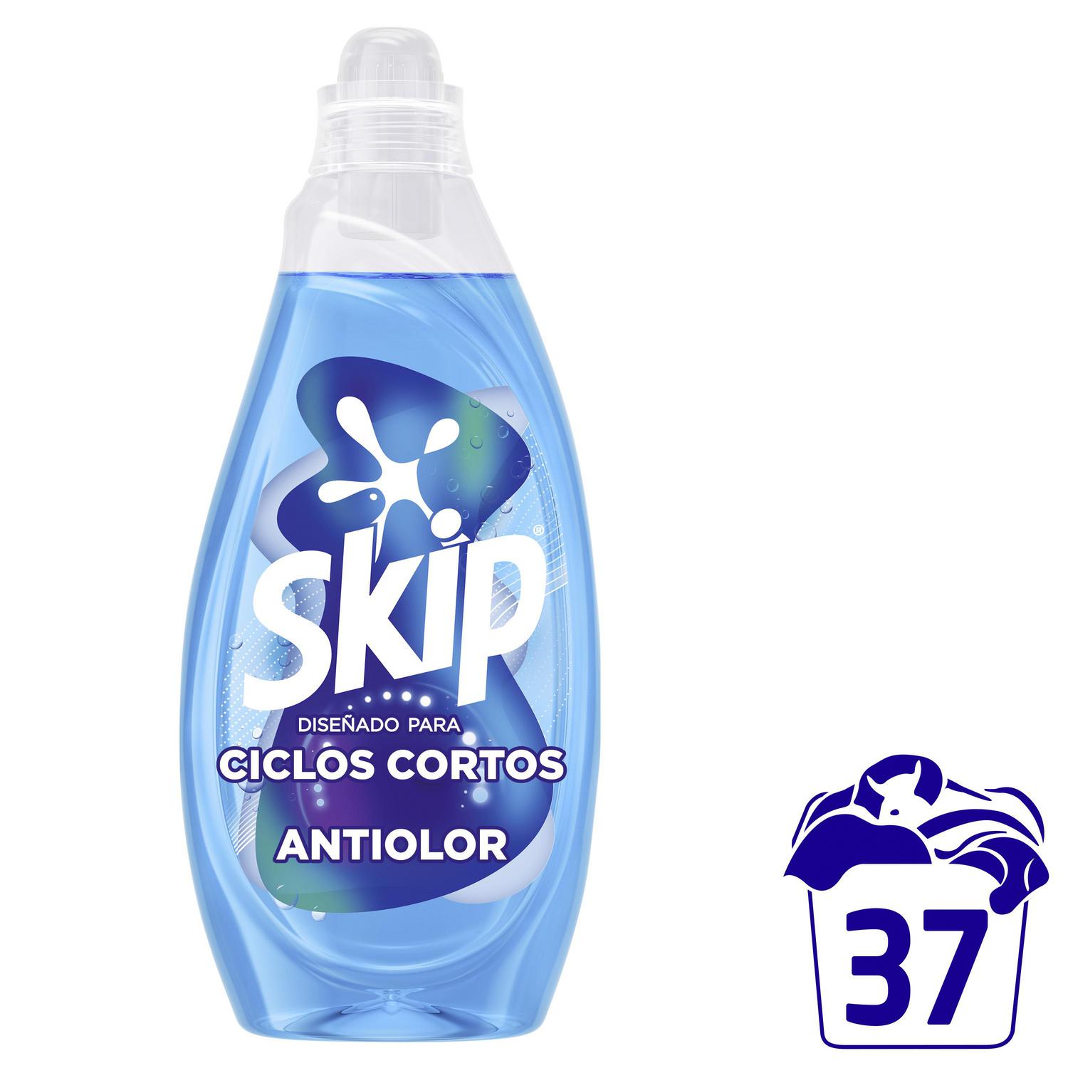 Detergente liquido ciclos cortos antiolor Skip 37 lavados.
