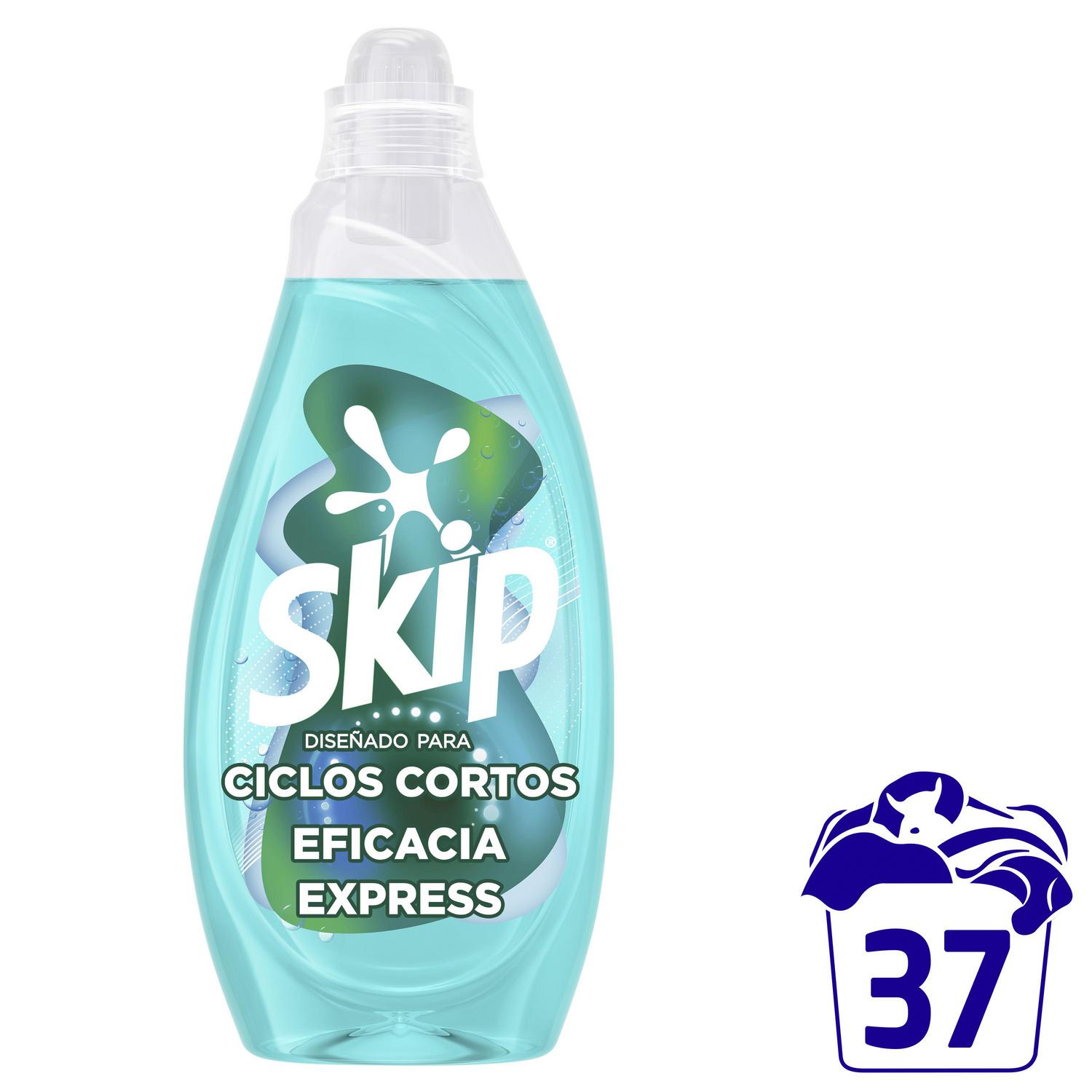 Detergente liquido ciclos cortos eficacia express Skip 37 lavados.