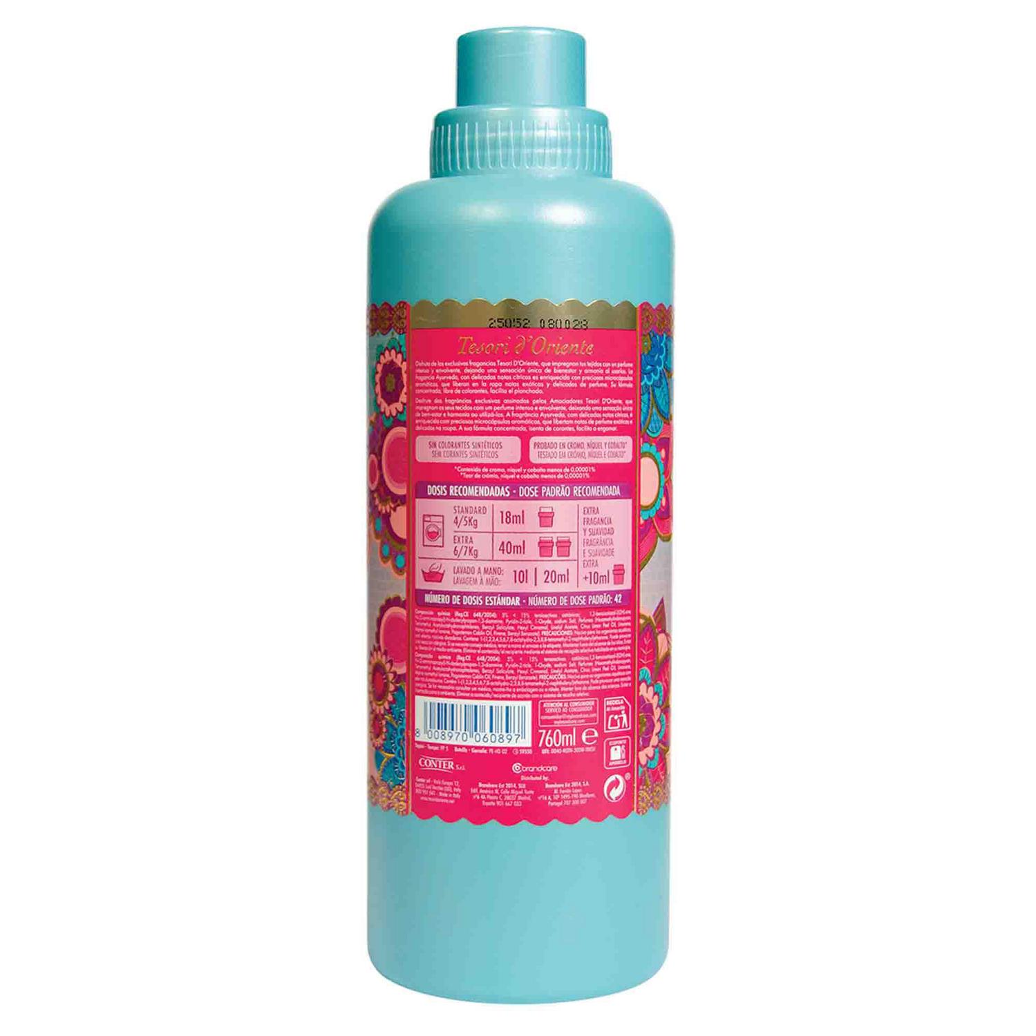 Suavizante aromático concentrado Ayurveda Tesori d'Oriente 42 lavados.