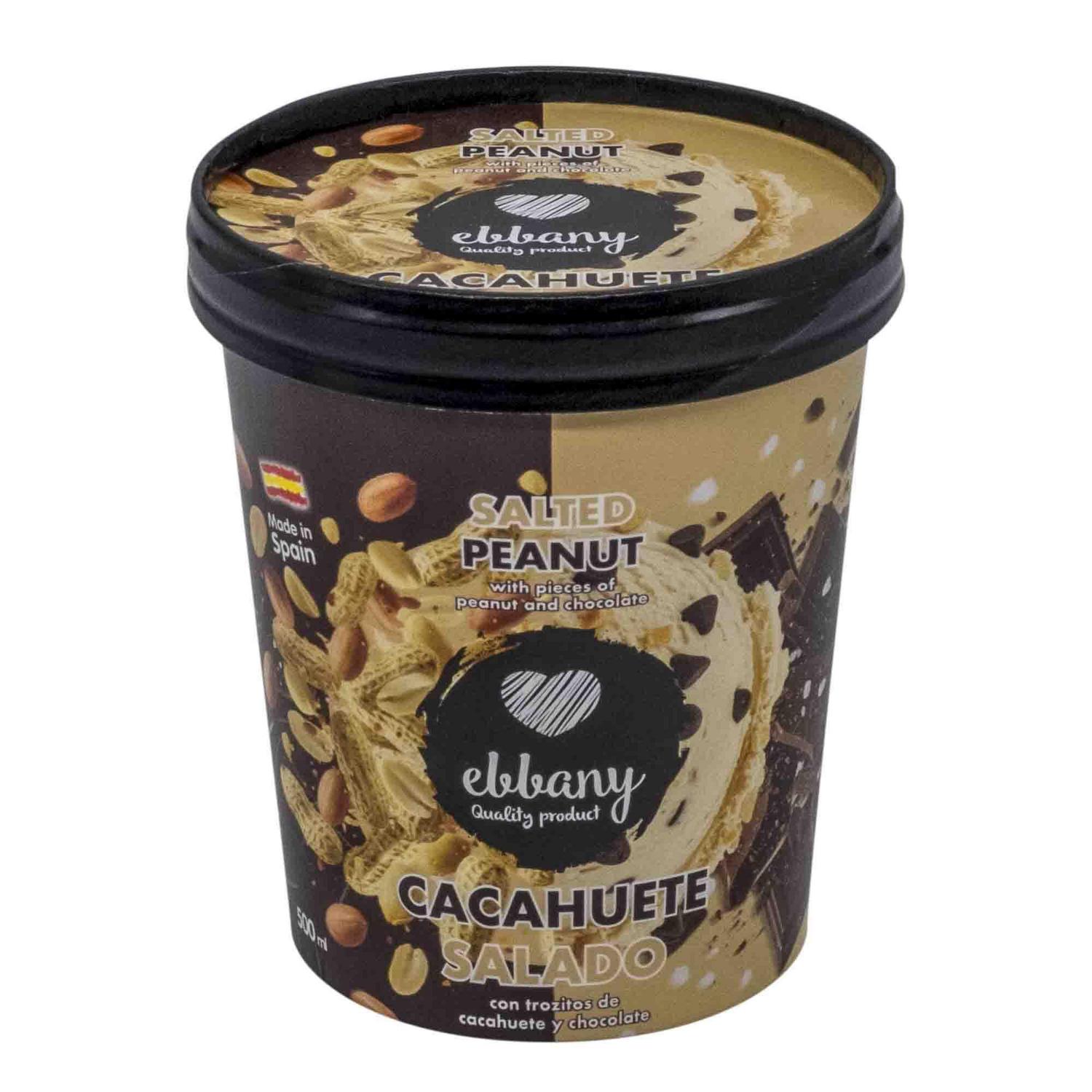 Helado de cacahuete salado Ebbany Quality Product 320 g.