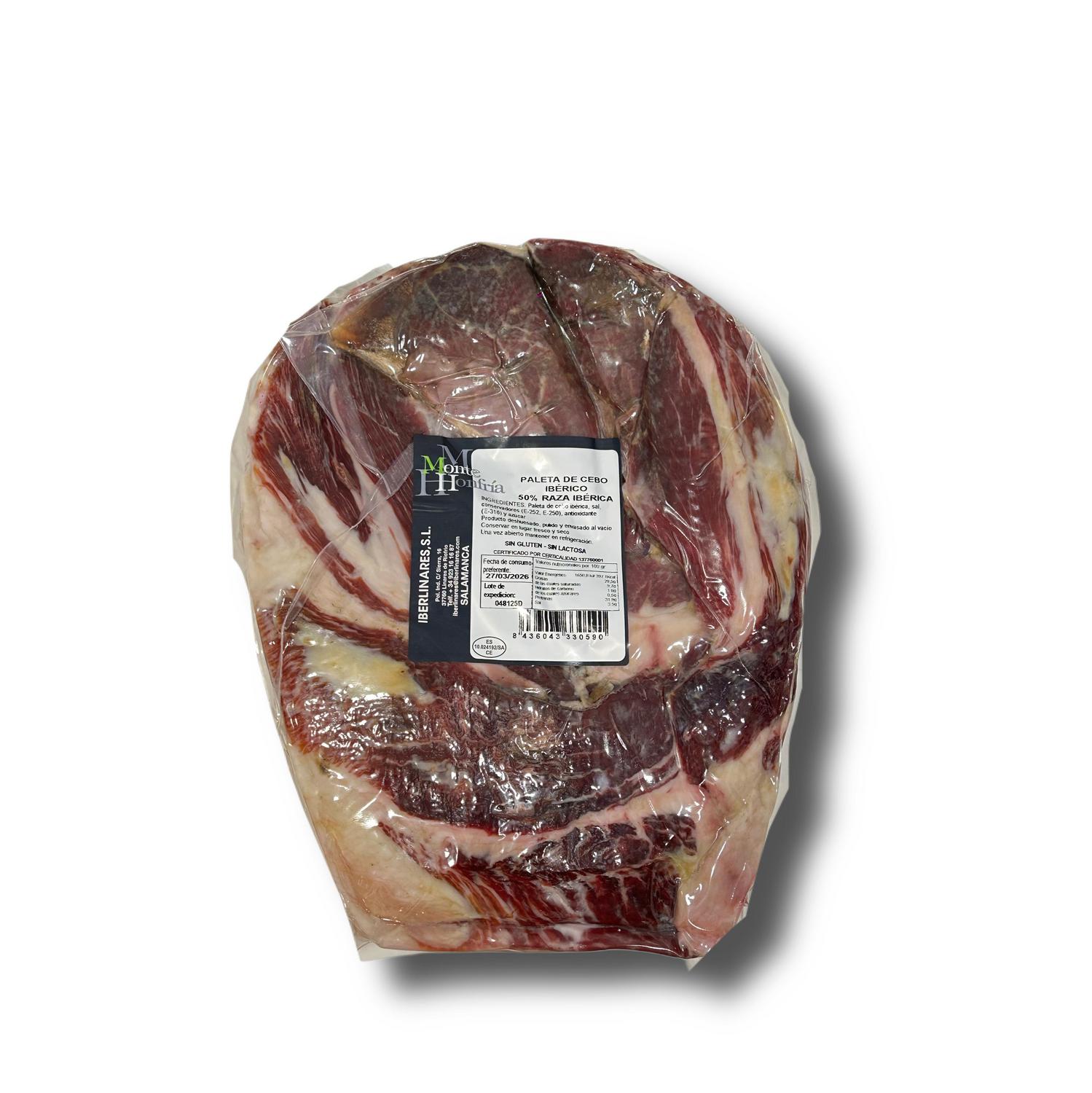 Paleta de cebo ibérico 50% Raza Ibérica al corte Montehonfría 150 g aprox