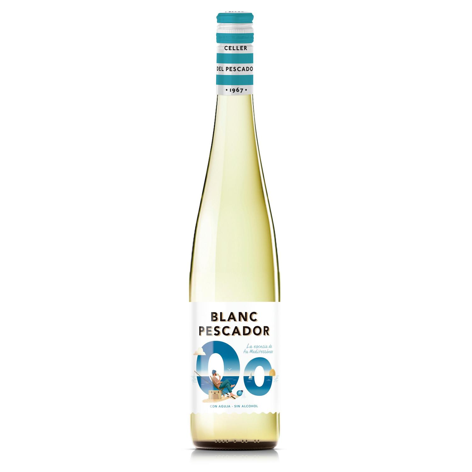 Vino blanco 0,0 sin alcohol Pescador 75 cl.