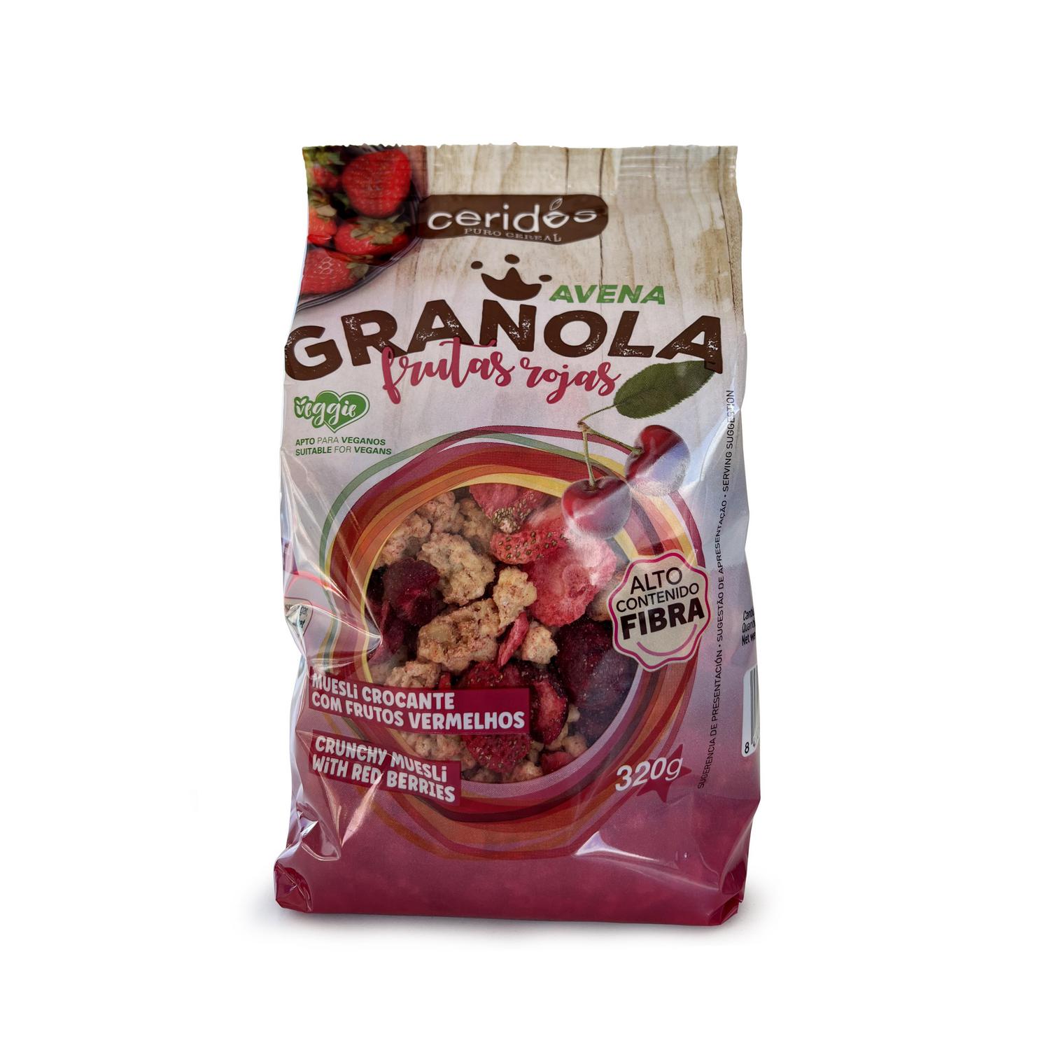 Granola de cereales con frutos rojos Ceerides 320 g.