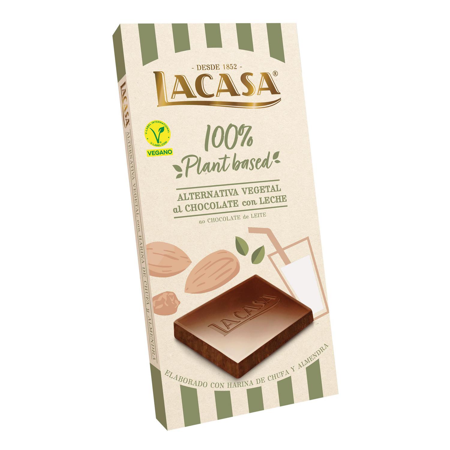 Tableta vegana de harina de chufa y almendra Lacasa sin gluten 112 g.