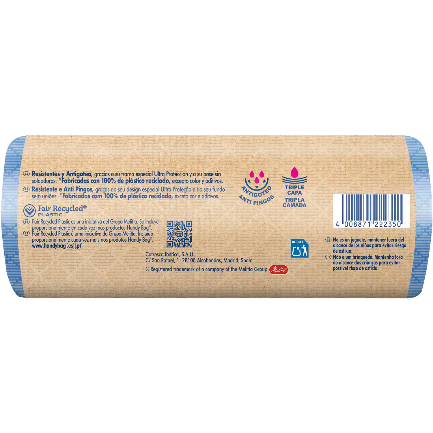 Bolsas de Basura Resistente Antigoteo 100% Reciclado 100L 8 ud