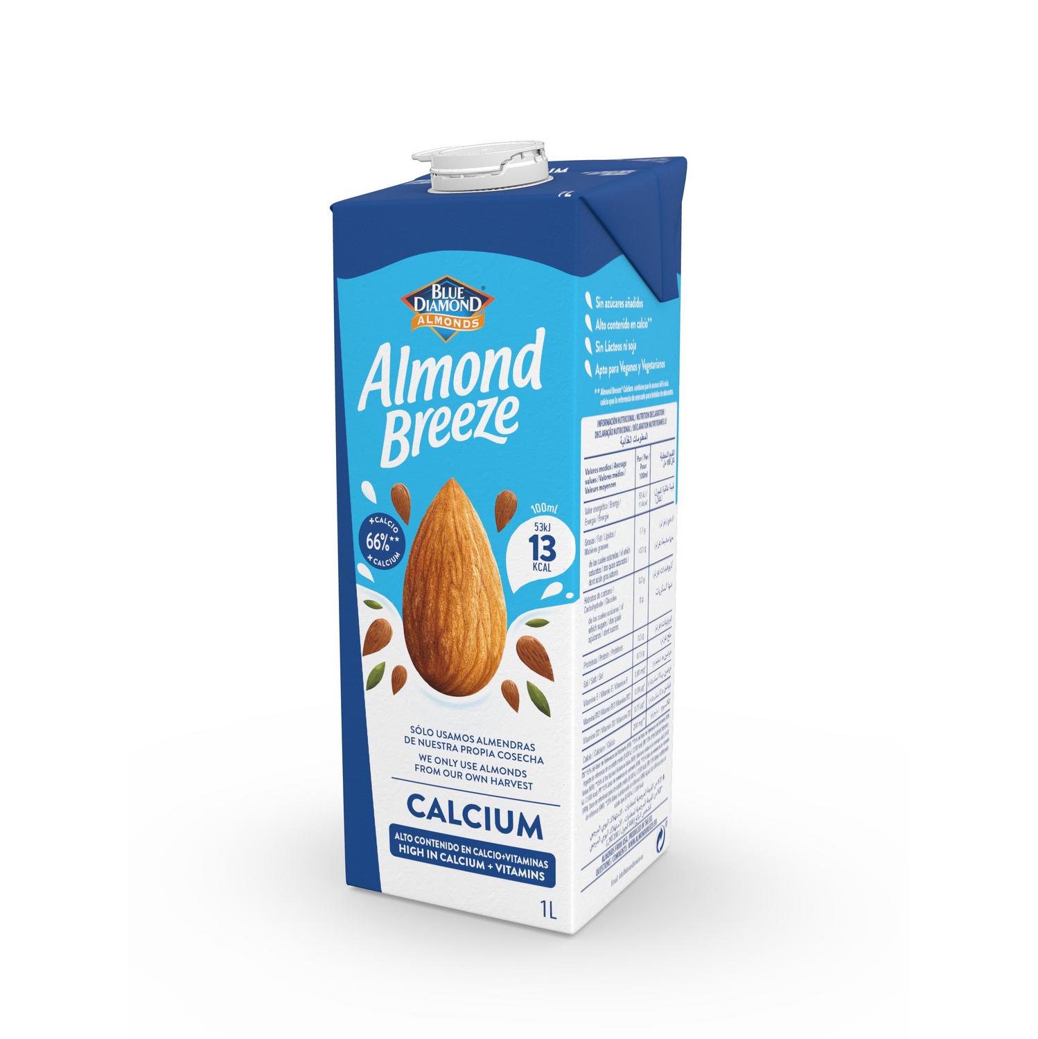 Bebida de almendra calcio zero azúcar Almond Breeze sin gluten y sin lactosa brik 1 l.