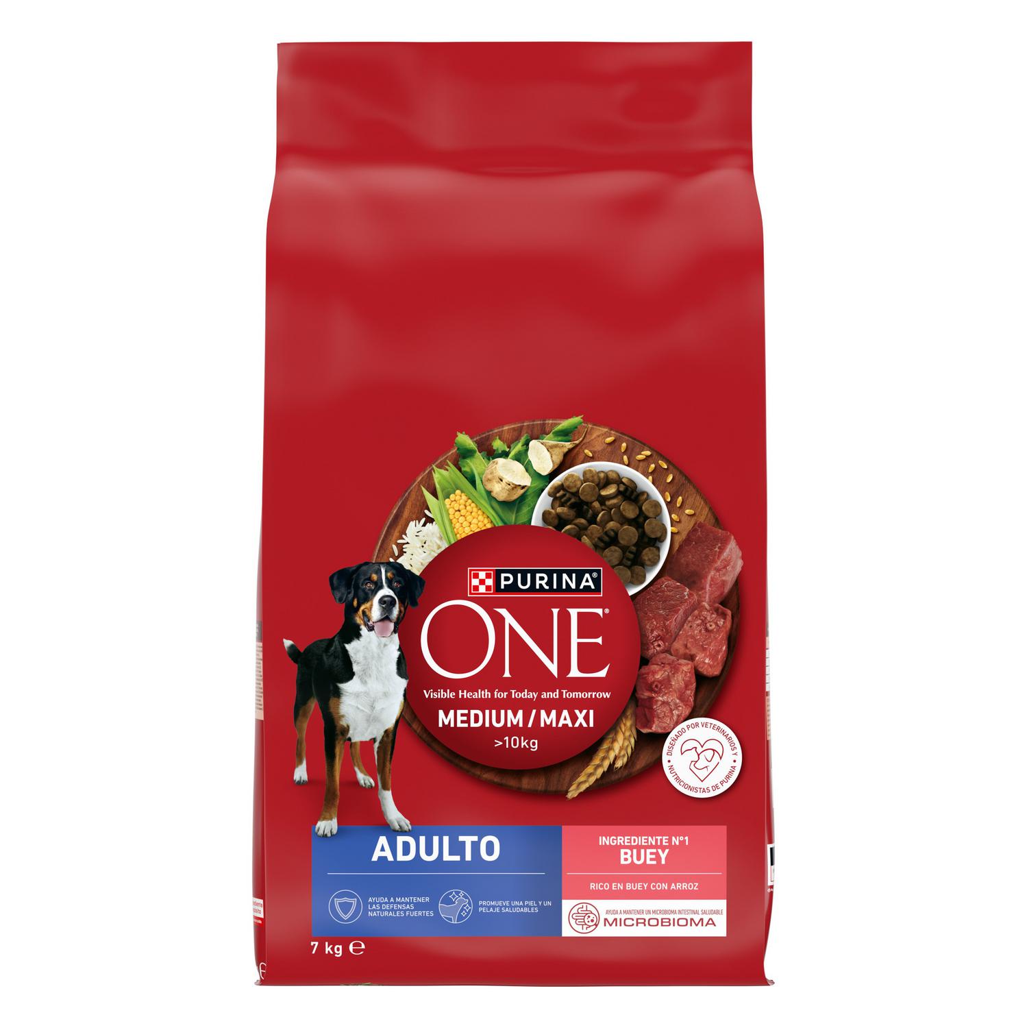 Pienso de buey microbioma intestinal equilibrado para perro adulto Purina One 7 kg