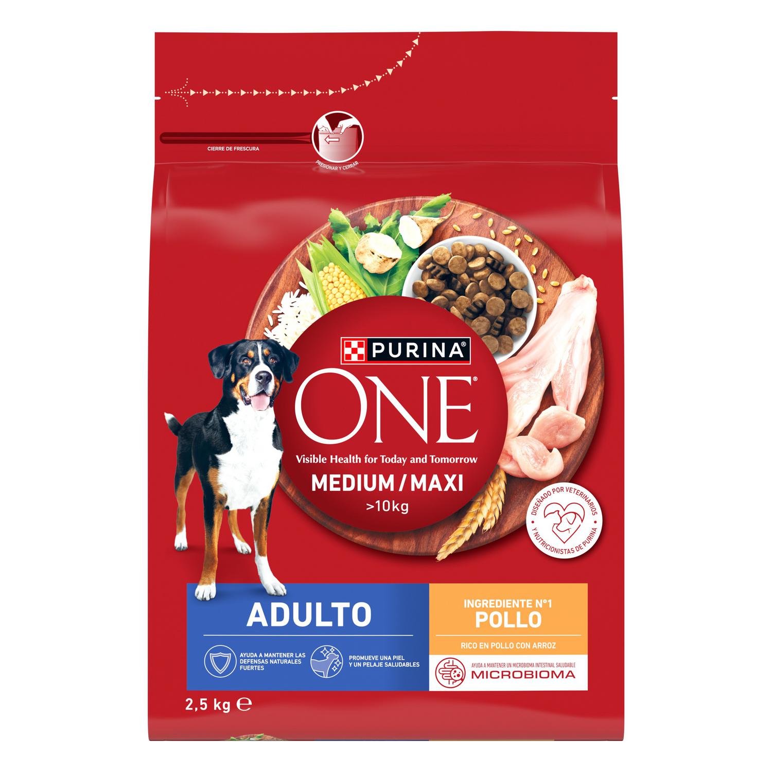Pienso de pollo microbioma intestinal equilibrado para perro adulto Purina One 2,5 kg