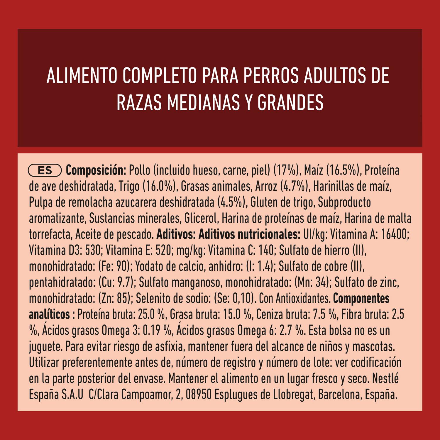 Pienso de pollo microbioma intestinal equilibrado para perro adulto Purina One 2,5 kg