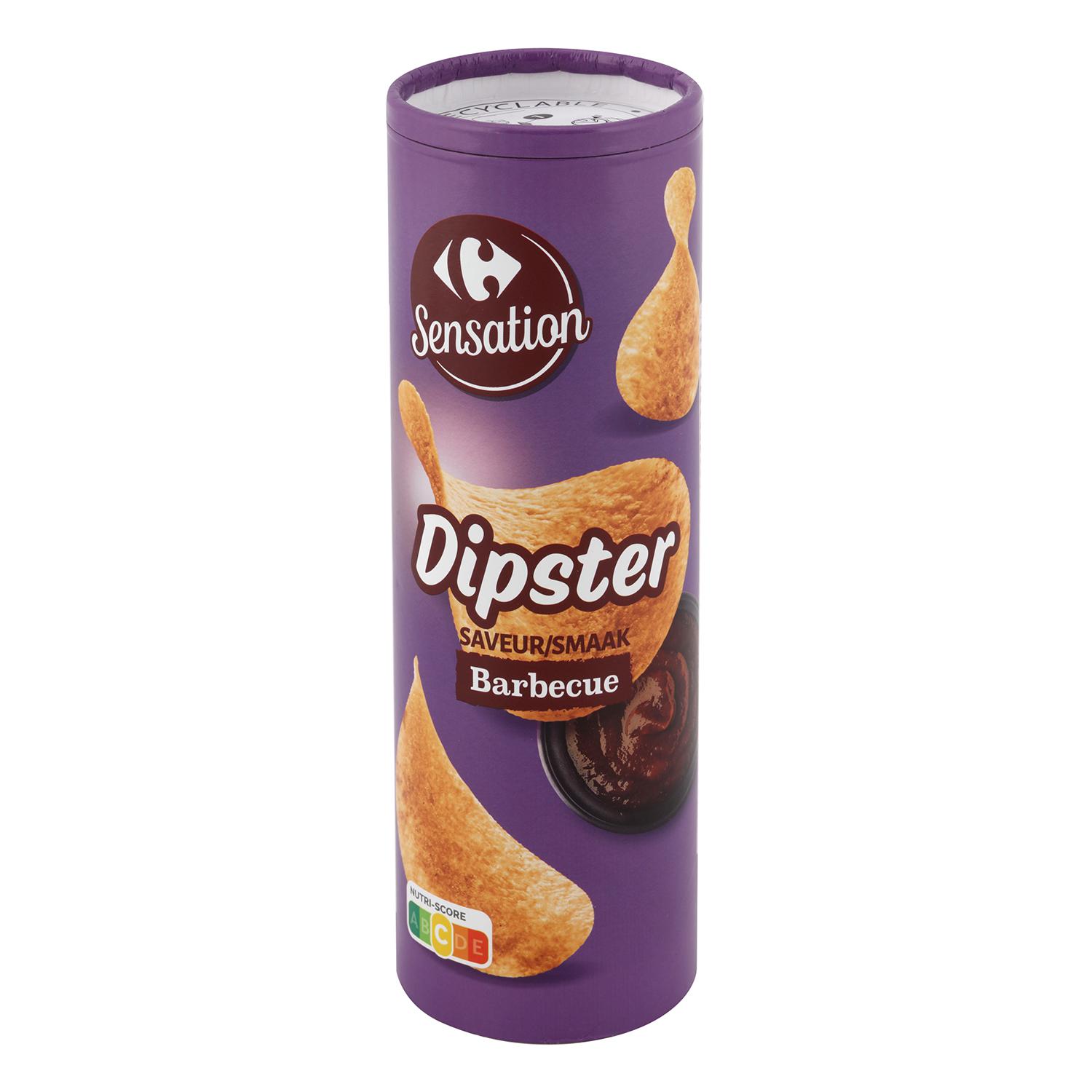 Aperitivo de patata sabor barbacoa Dipster Sensation Carrefour 175 g.