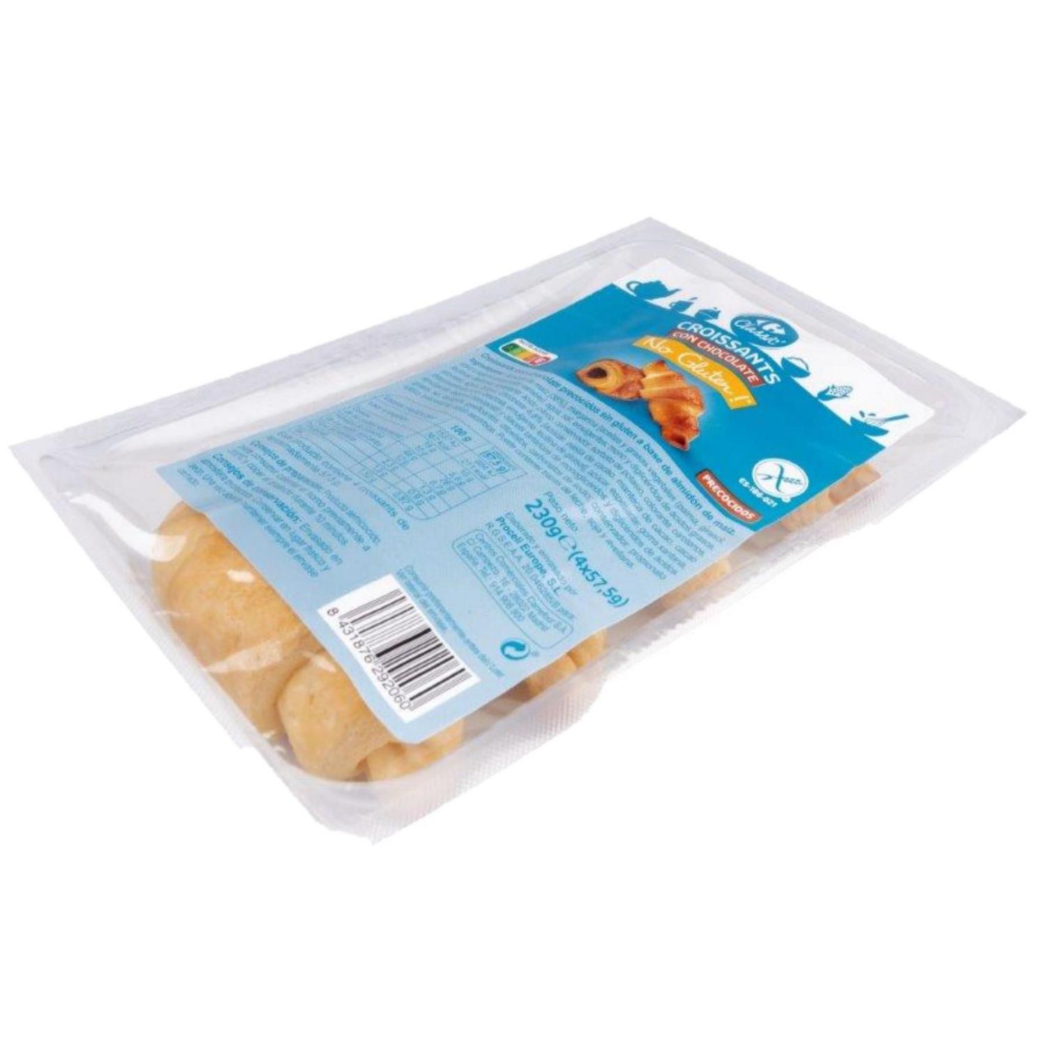 Croissant con chocolate Carrefour Classic No Gluten sin gluten 230 g.