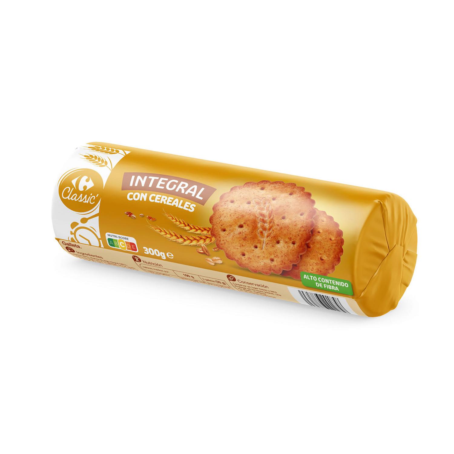 Galleta integral con cererales Carrefour Classic 300 g.