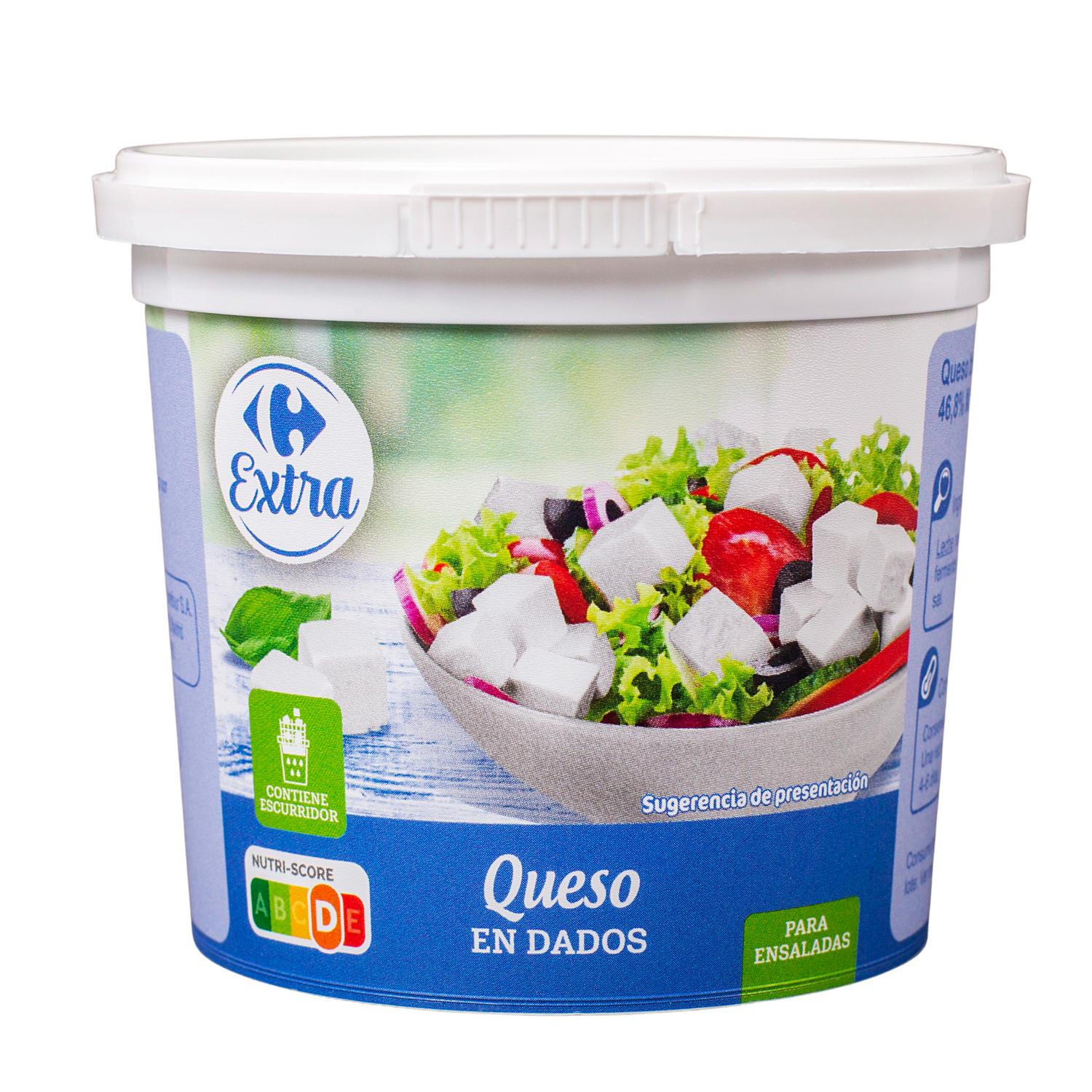 Queso en dados para ensaladas Extra Carrefour 200 g.