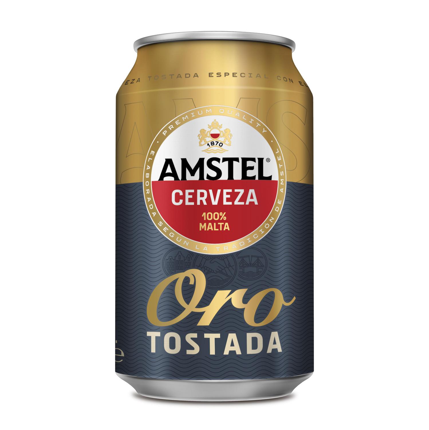 Cerveza tostada Amstel Oro pack 12 latas 33 cl.