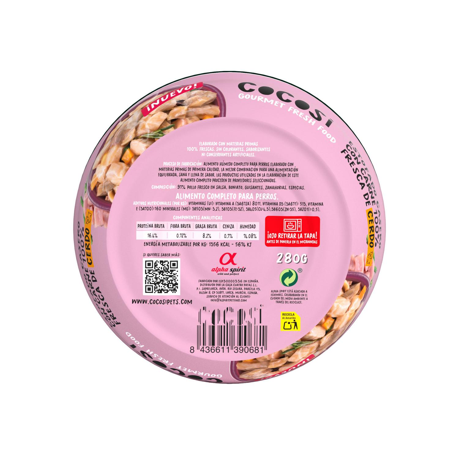 Estofado de pollo para perro Cocosi 280 g.