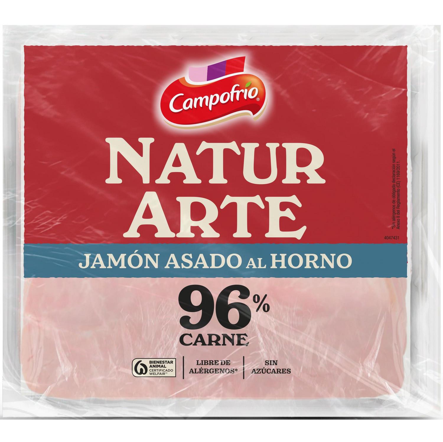 Jamón cocido extra en lonchas Naturarte Campofrío sin gluten y sin lactosa 110 g