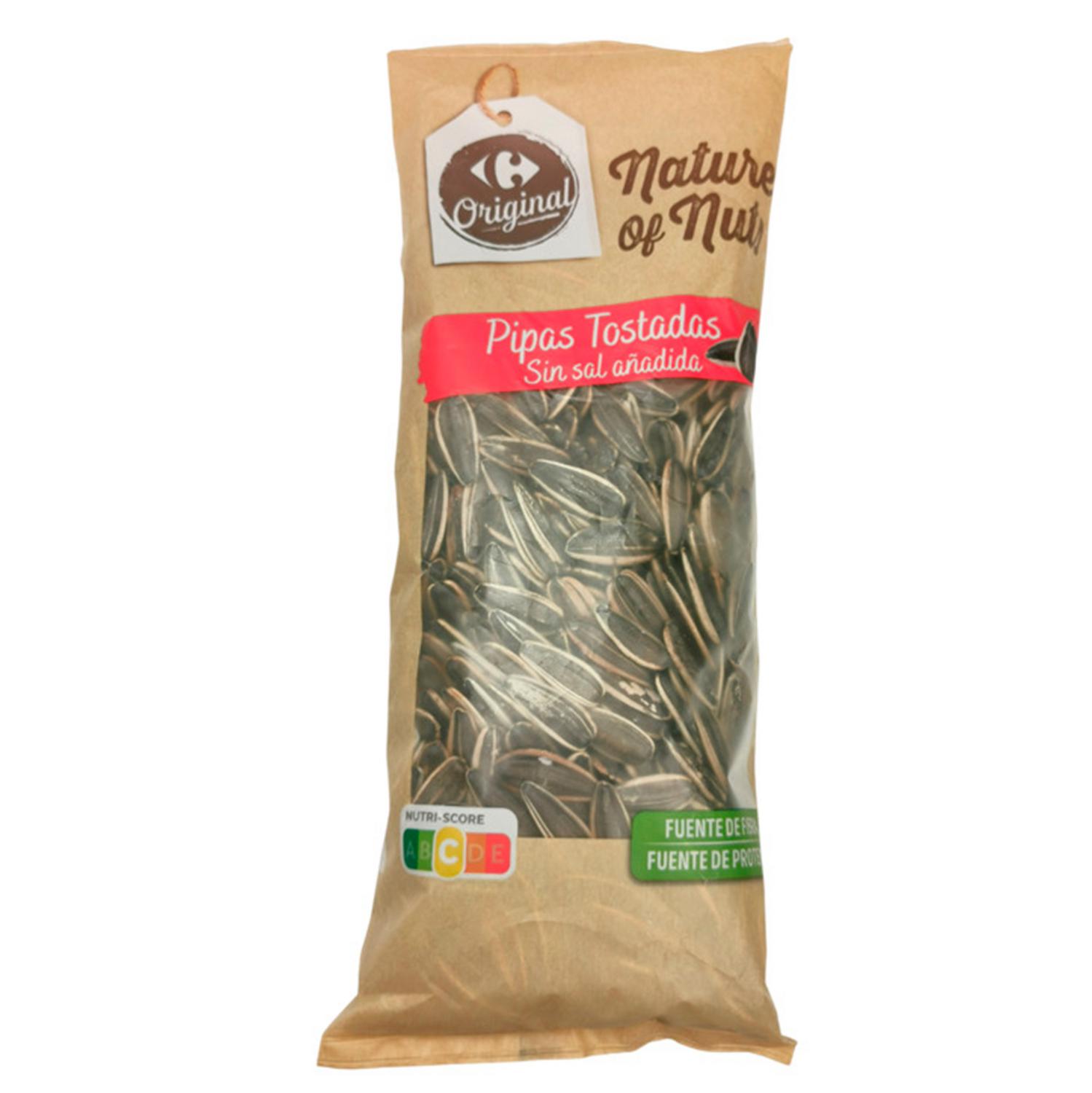 Pipas gigantes tostadas Original Carrefour sin sal añadida 200 g.