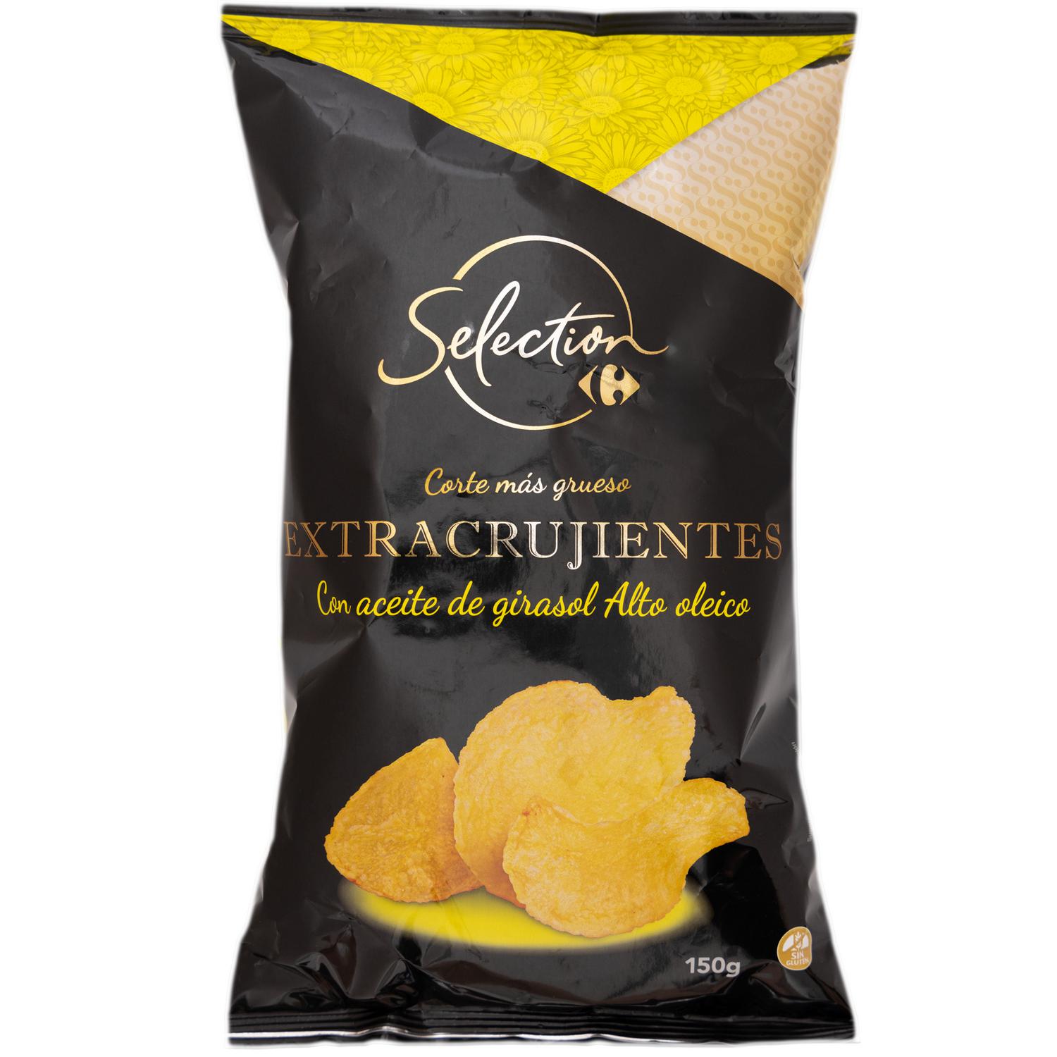 Patatas fritas extracrujientes con aceite de girasol Selección Carrefour sin gluten 150 g.