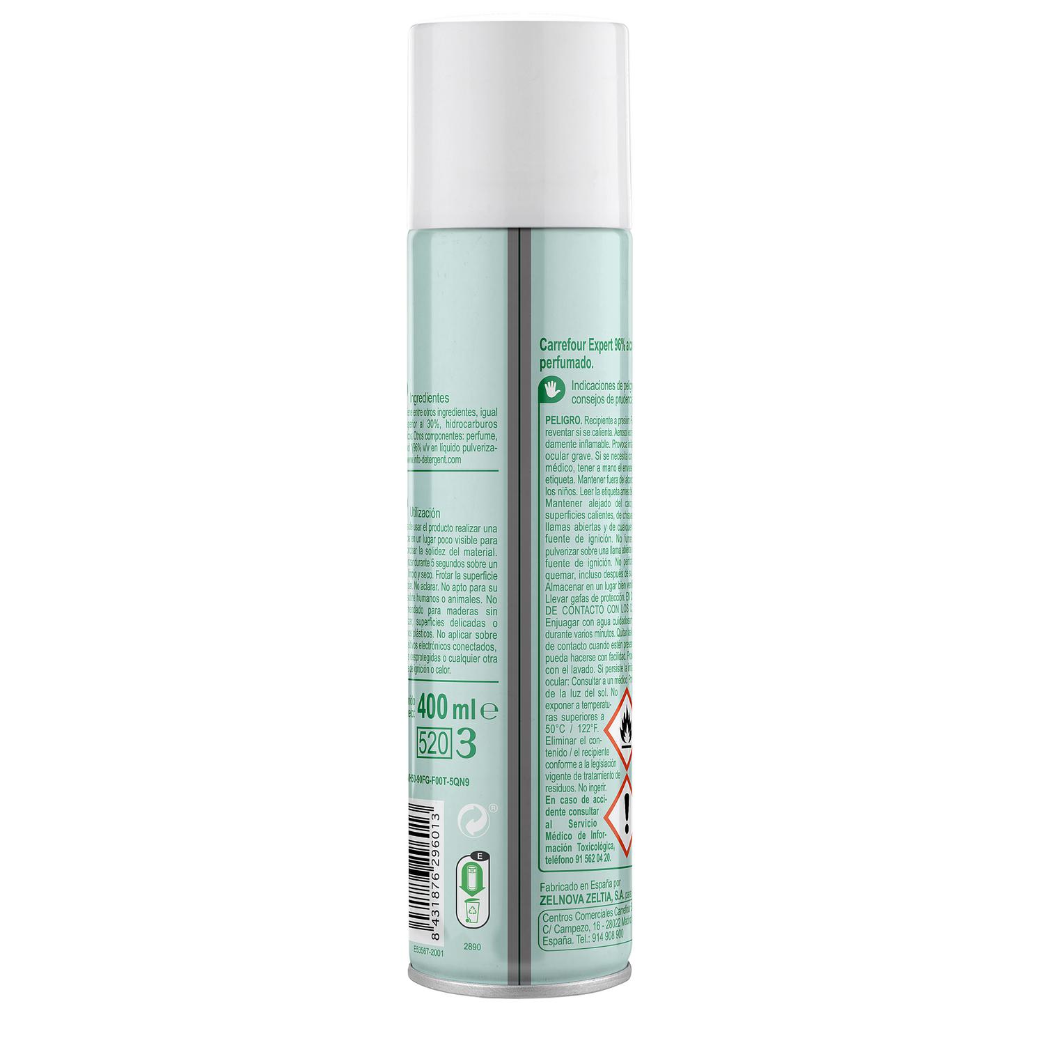 Alcohol 96% perfumado en spray limpiador superficies Carrefour Expert 400 ml.