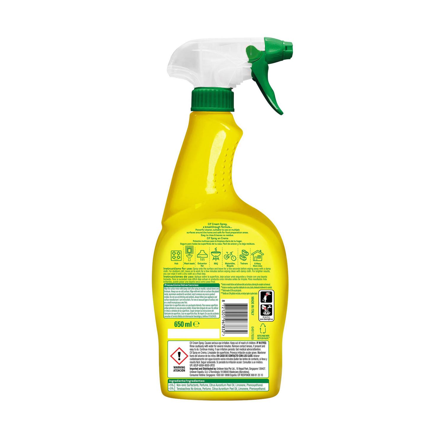 Limpiador en crema multiusos limón Cif 650 ml.
