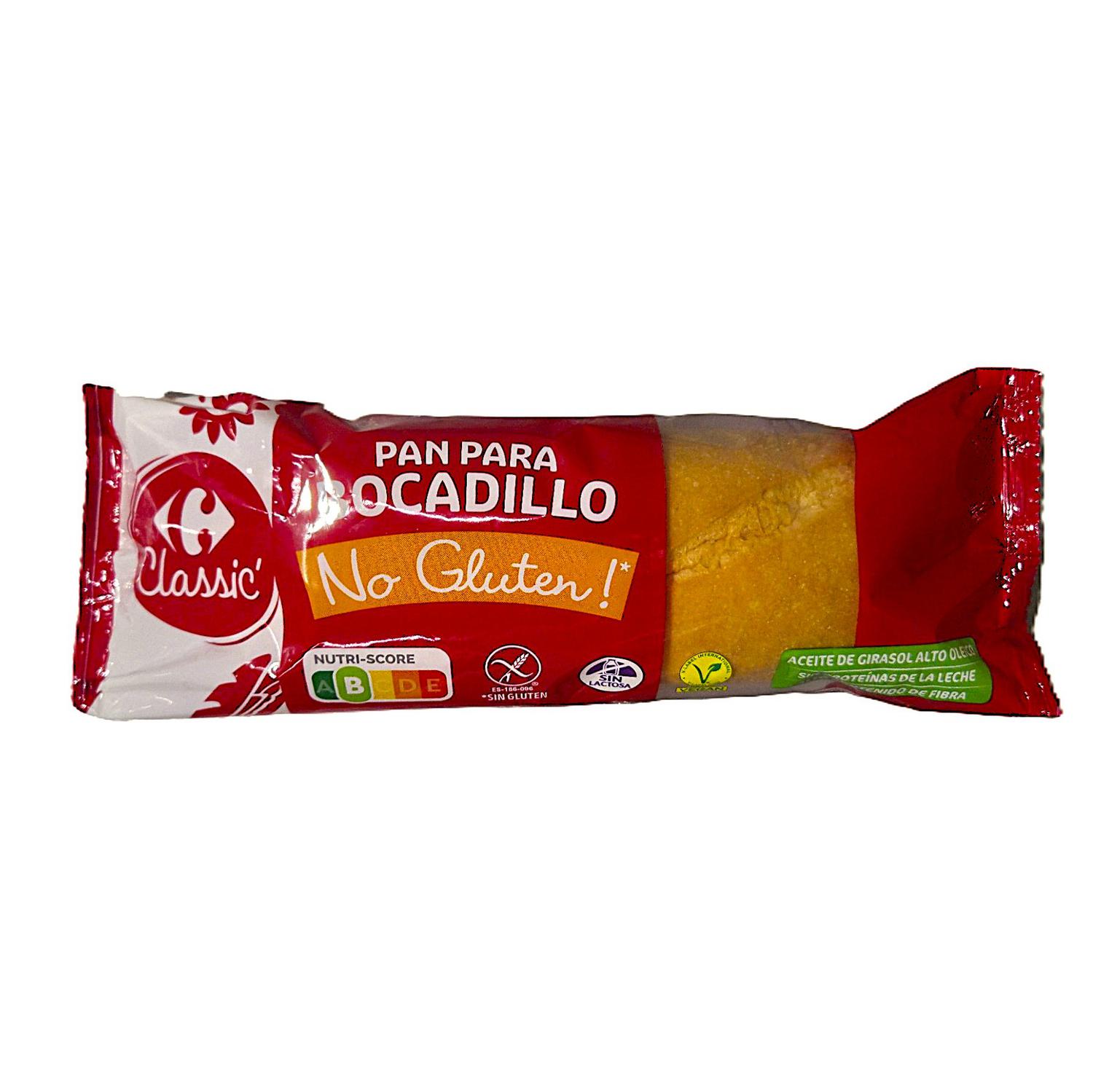 Pan para bocadillo Classic' Carrefour sin gluten y si lactosa 100 g.
